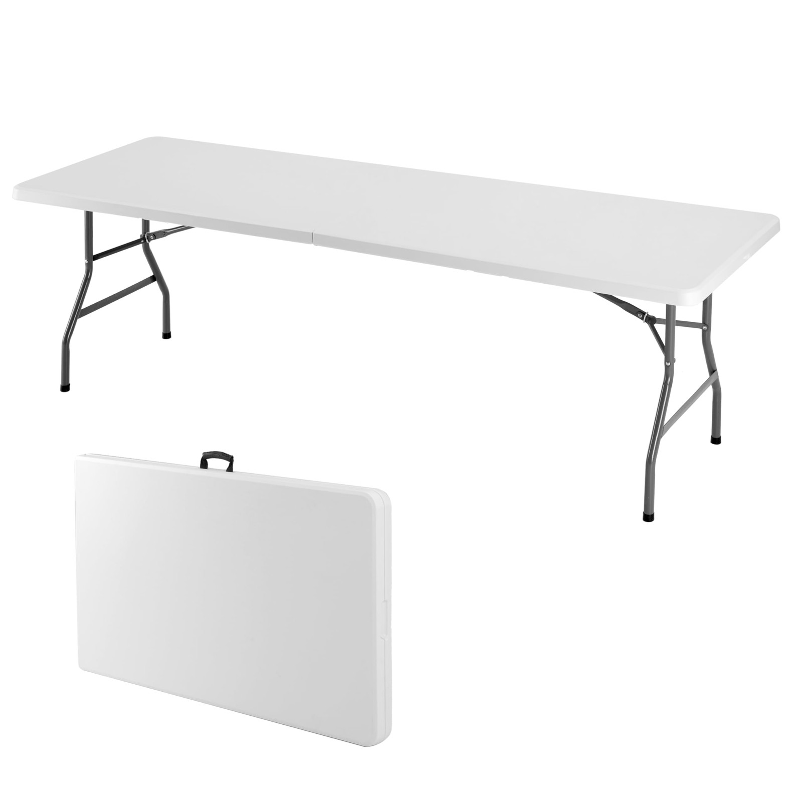 8 FT Portable Folding Table with Handles for Camping Parties Indoor and Outdoor
