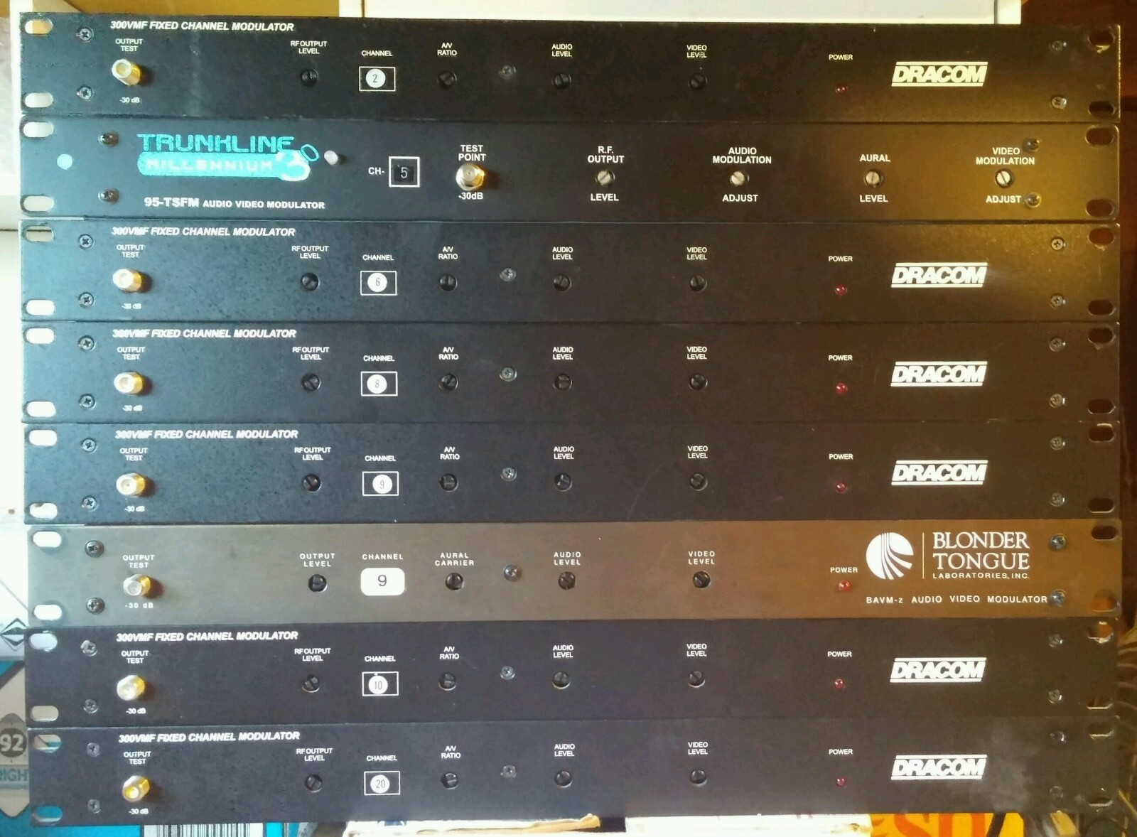 Head end modulators, Dracom or Trunkline, various channels