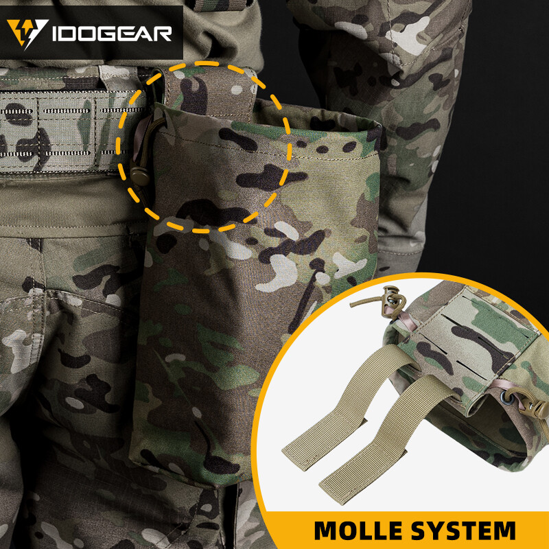 IDOGEAR Tactical Foldable Recycling Bag Dump Pouch MOLLE Drop Pouch Mini Hunting