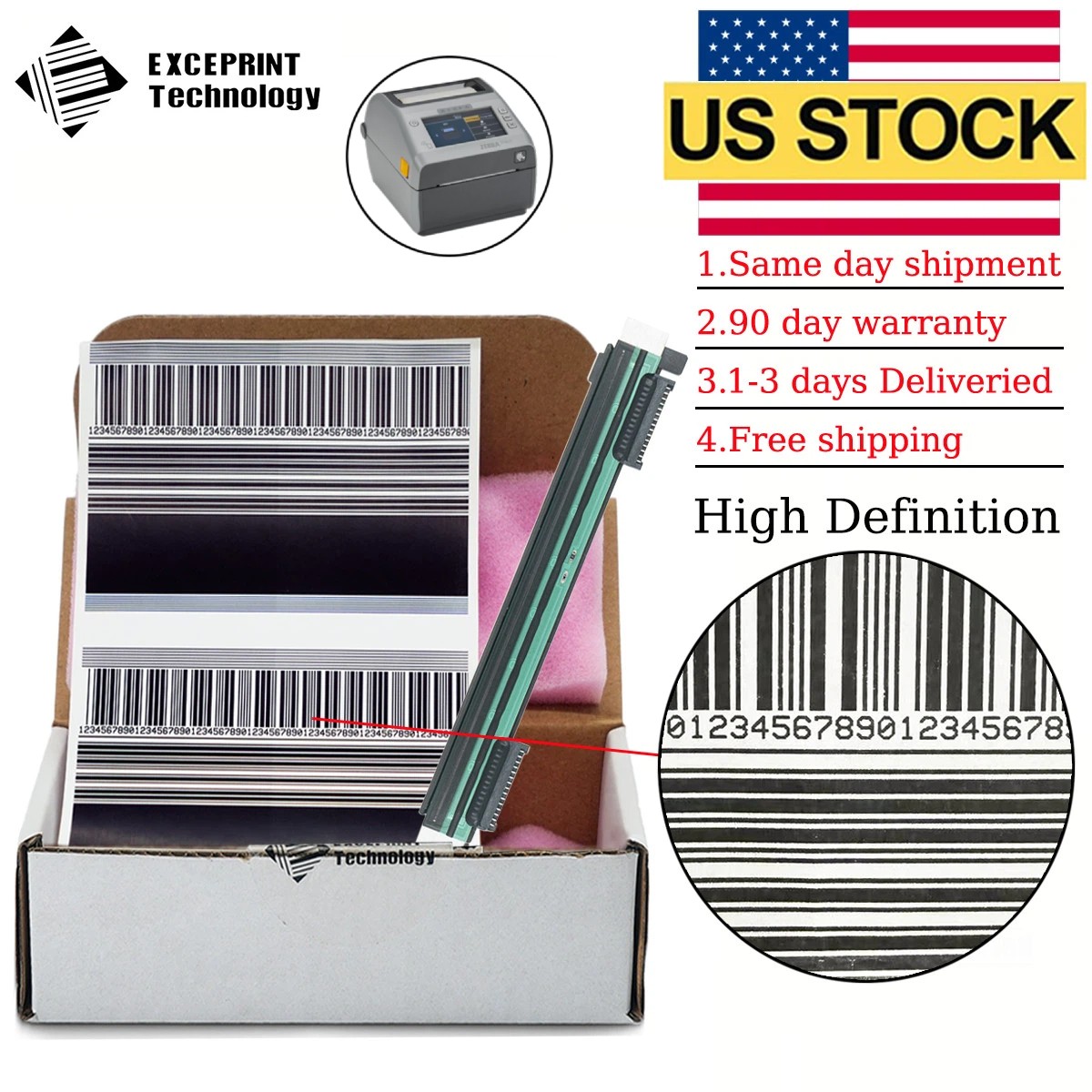 ✅ Printhead for Zebra ZD621D Printer 300dpi Part P1112640-051 USA STOCK ✅