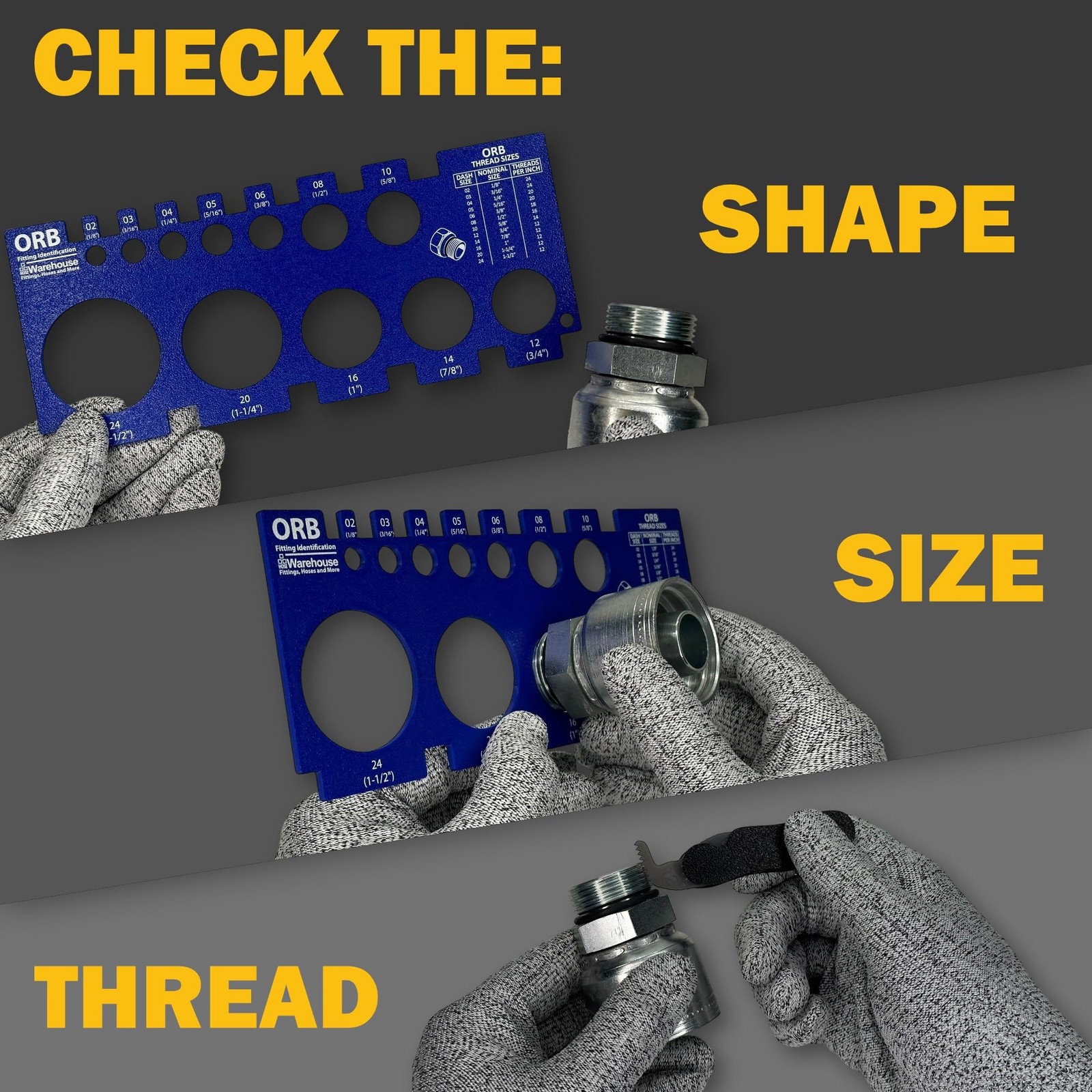 American Thread Identification Kit | Includes: Thread Pitch Gauge, Fitting Id...