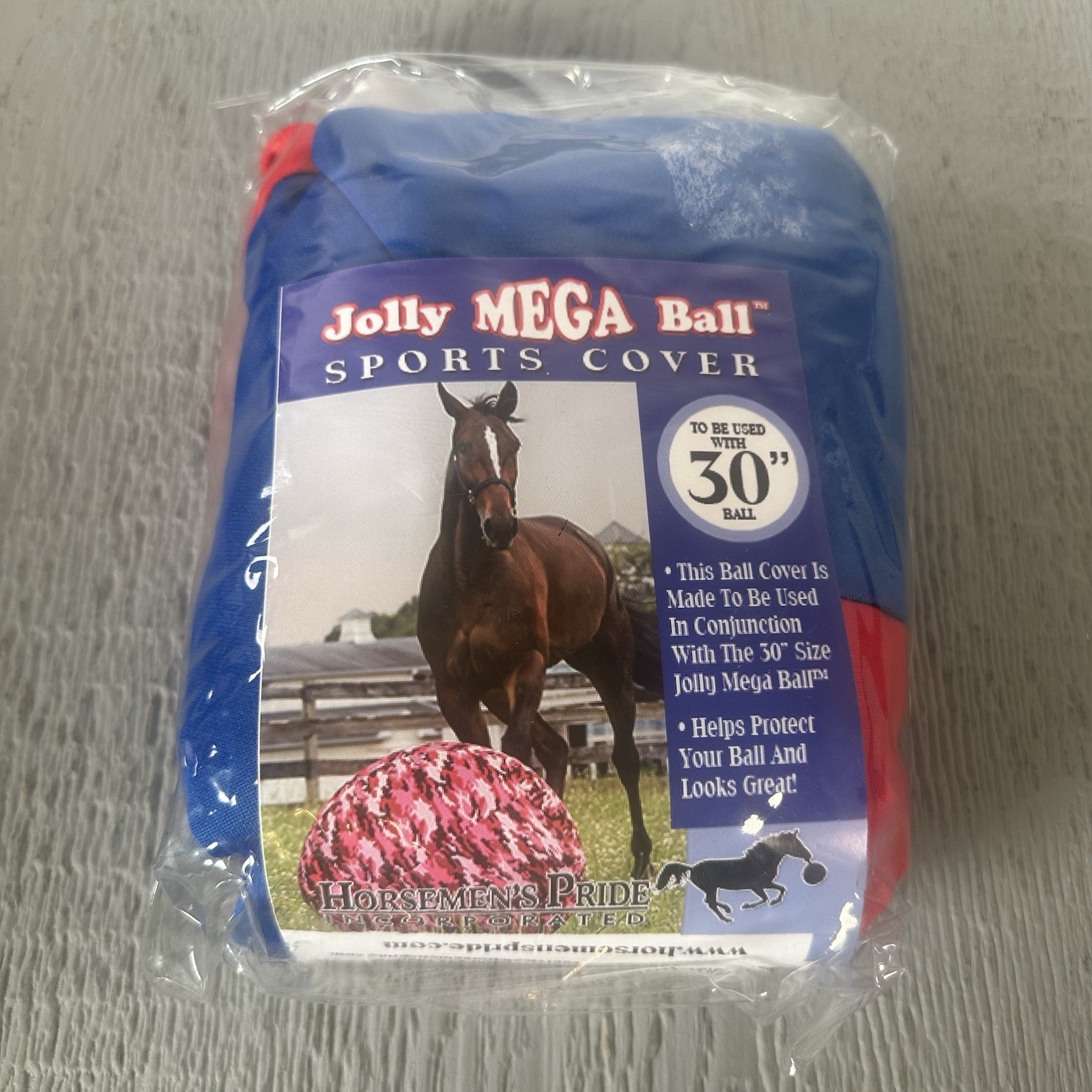 Horsemen's Pride JOLLY MEGA BALL Sports Cover Red Blue Soccer Horse Play 30" NEW