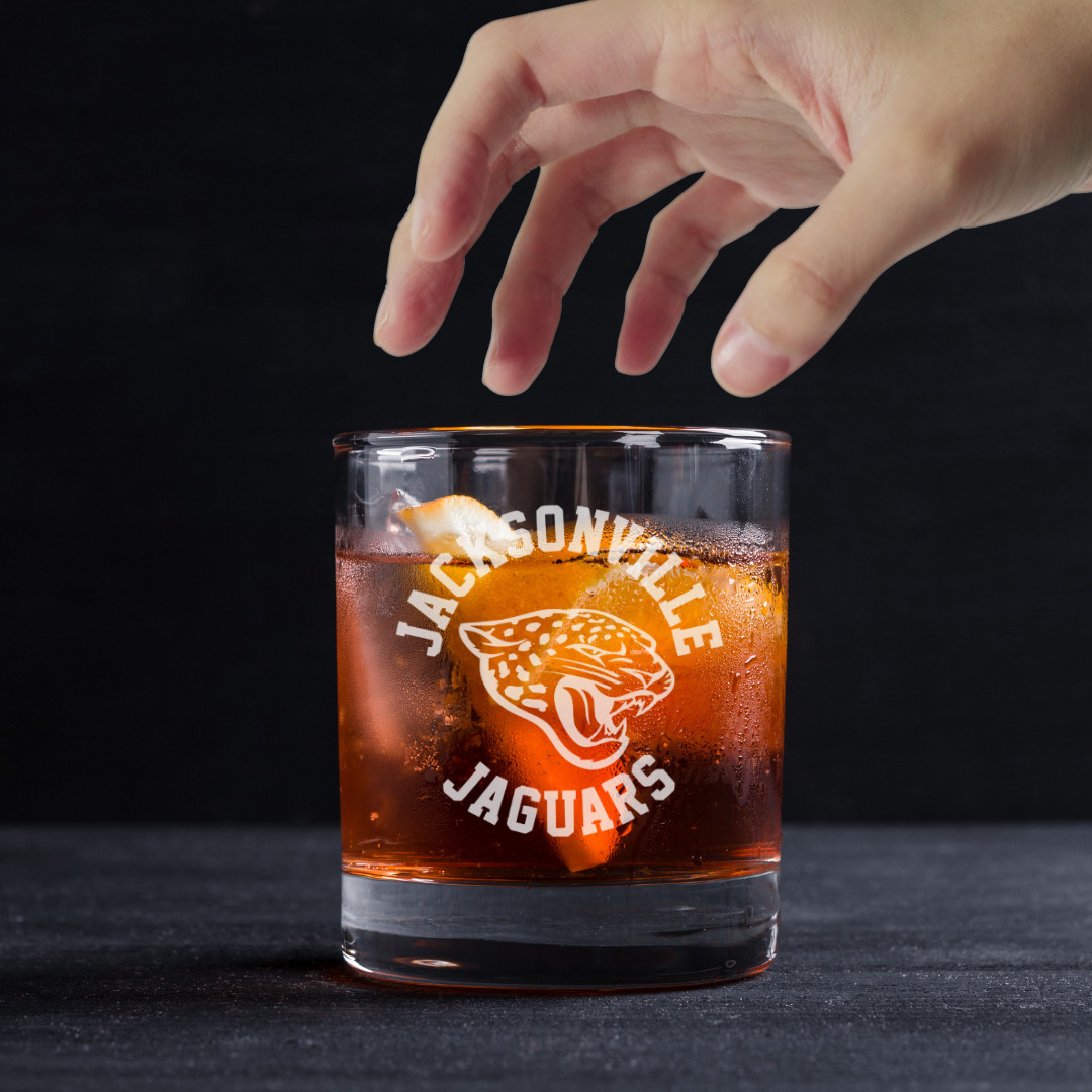 Custom Engraved Jacksonville Jaguars Whiskey Glass – 11 oz Rocks Glass