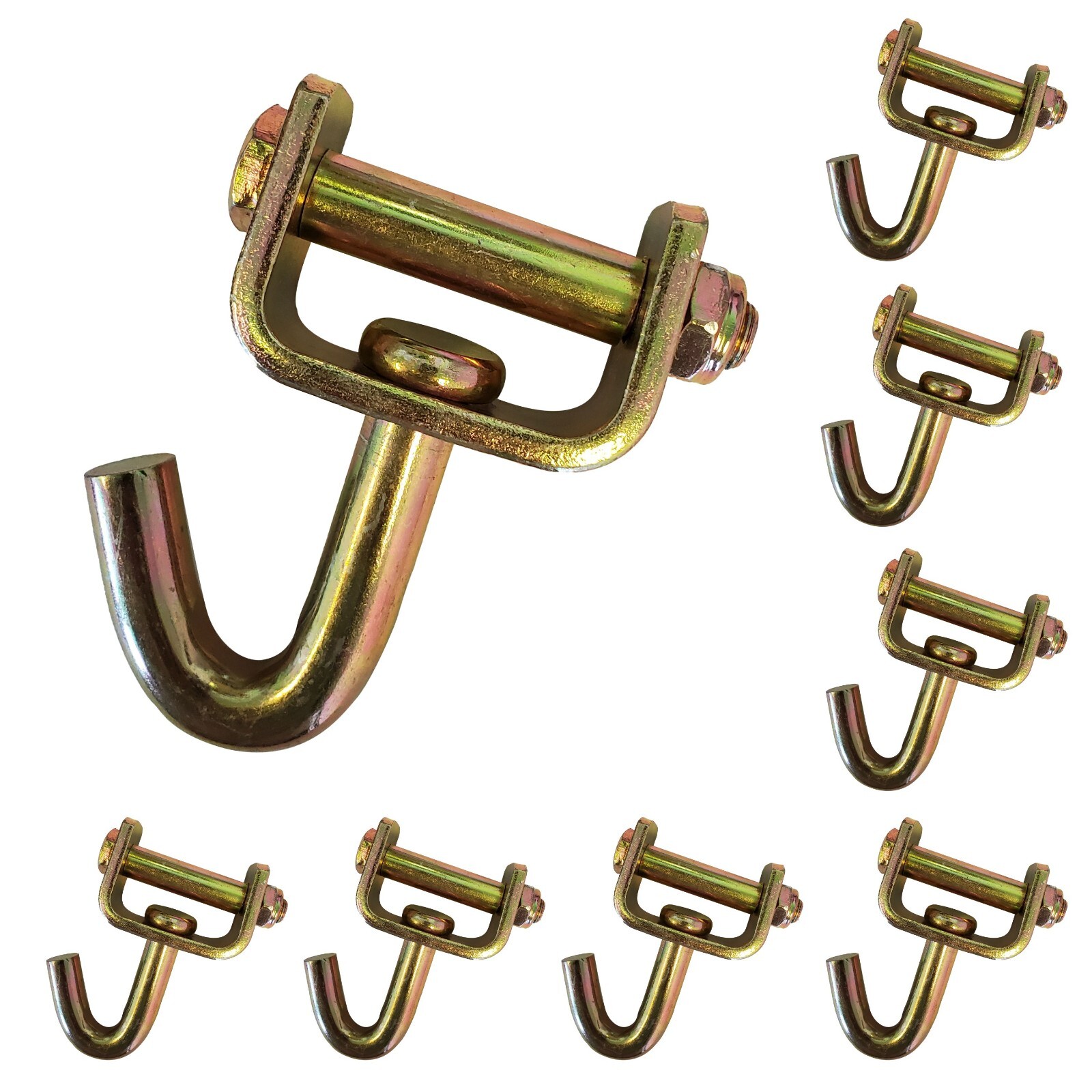 8 Pack Swivel J Hook for 2" Ratchet Tie Down Strap for Car Hauler Trailer Truck