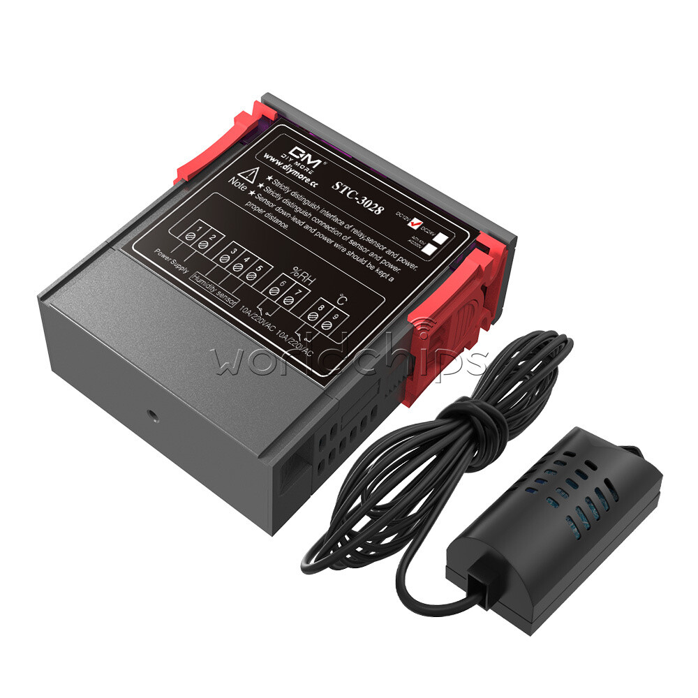 STC-3028 DC12V 10A Digital Dual LED Temperature Humidity Controller Thermostat
