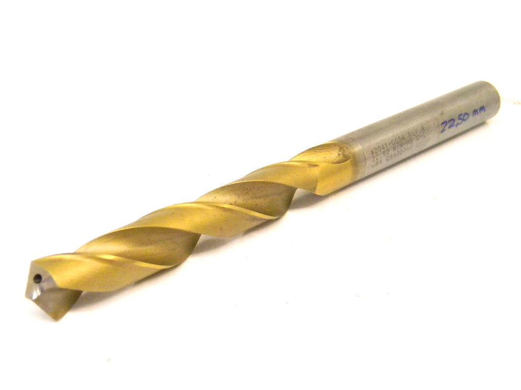 RESHARPENED CHICAGO LATROBE USA 22.50mm STRAIGHT SHANK COOLANT TWIST DRILL .8858