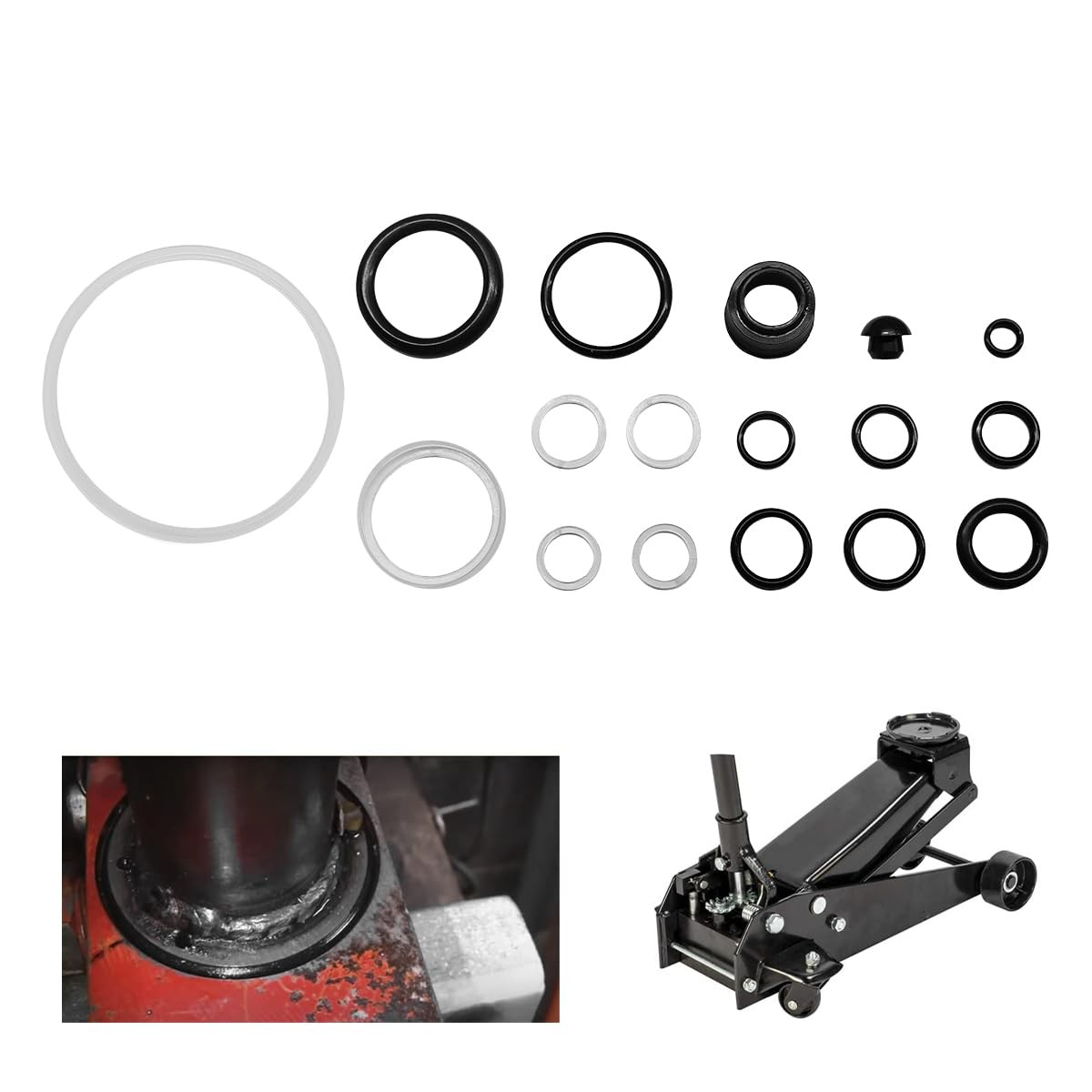 FSTURIOS 17PCS Floor Jack Seal Kit, 3 Ton Horizontal Hydraulic