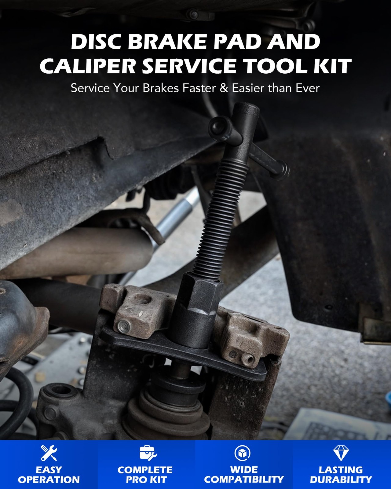Orion Motor Tech Brake Caliper Wind Back Tool Kit, 24pc 24pc, Black