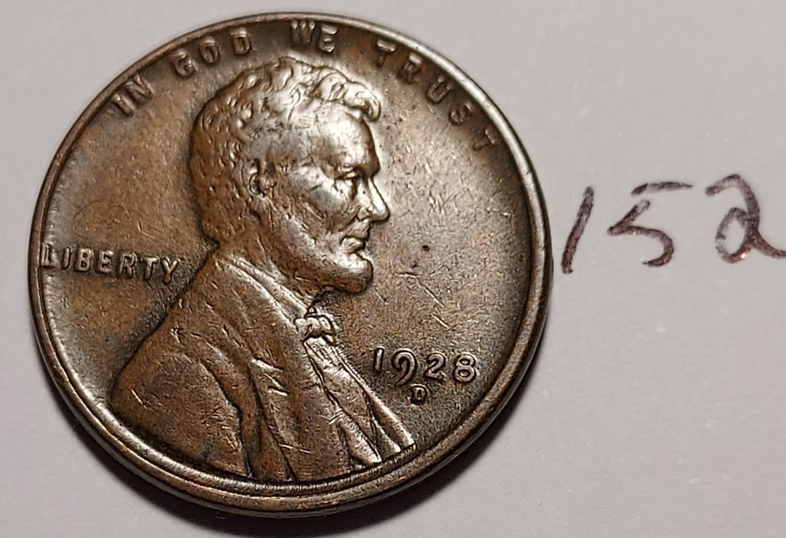 1928-D Lincoln Wheat Cent    VERY FINE   #152