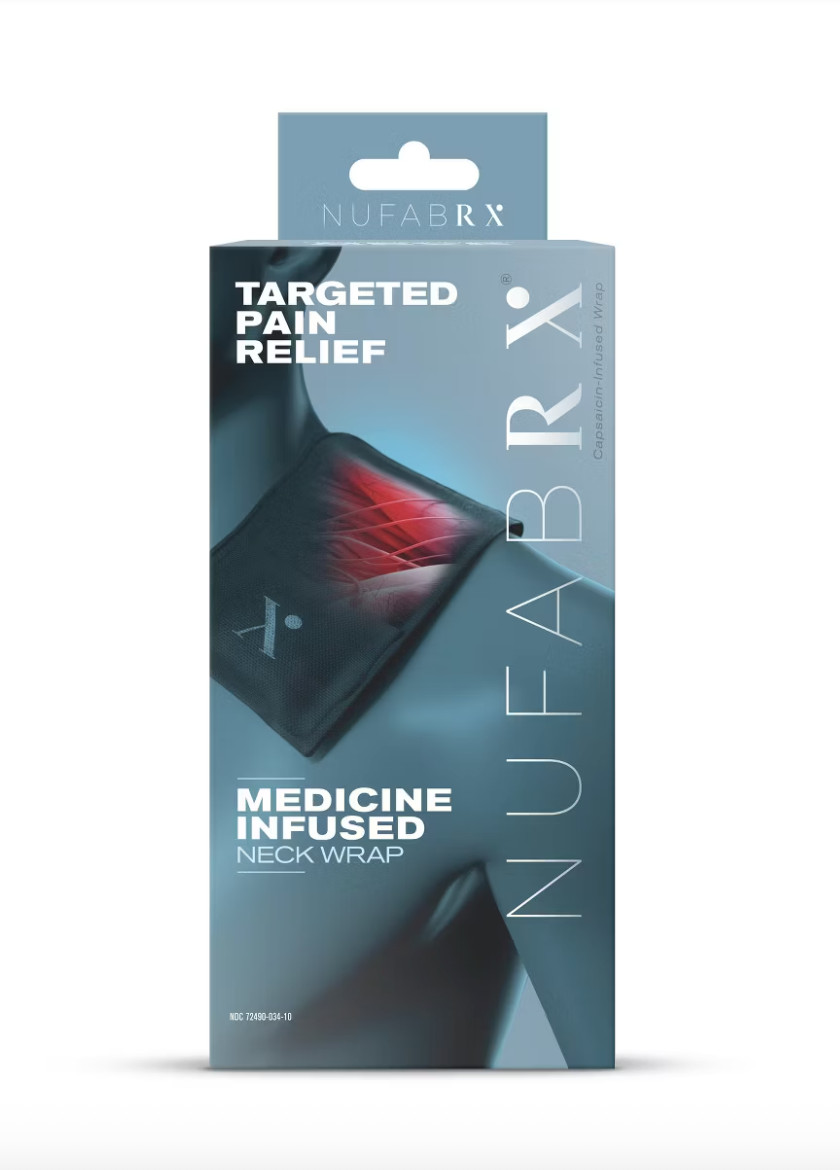 Nufabrx Medicine Infused Neck Wrap Capsaicin Pain Relief New Reusable