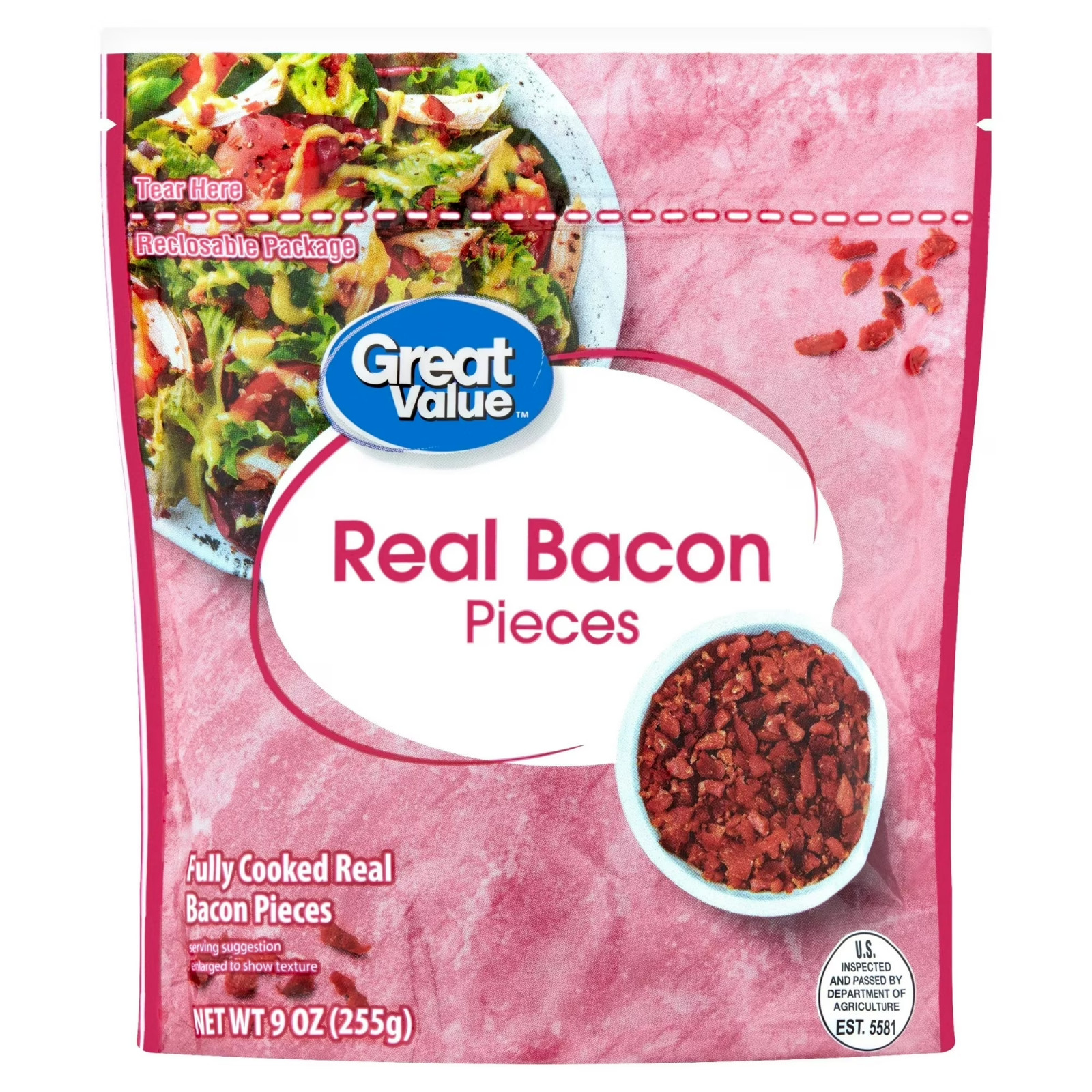 Great Value Real Bacon Pieces, 9 oz
