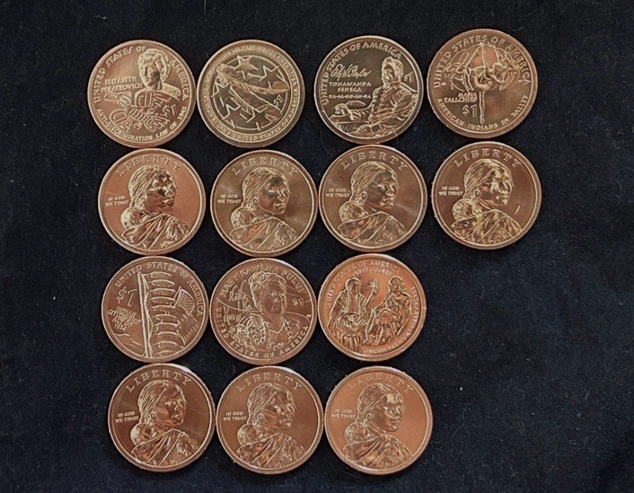 2020 - 2026 P & D BU Sacagawea Native American Dollar 14 Coins - Free Shipping