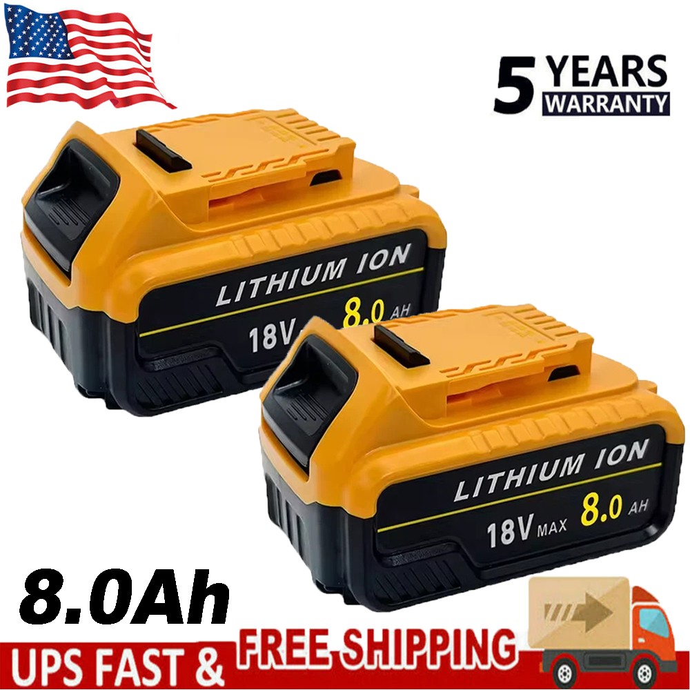 2PACK for  8.0AH 20 Volt Max XR Lithium-ion Battery DCB206-2 -2 US