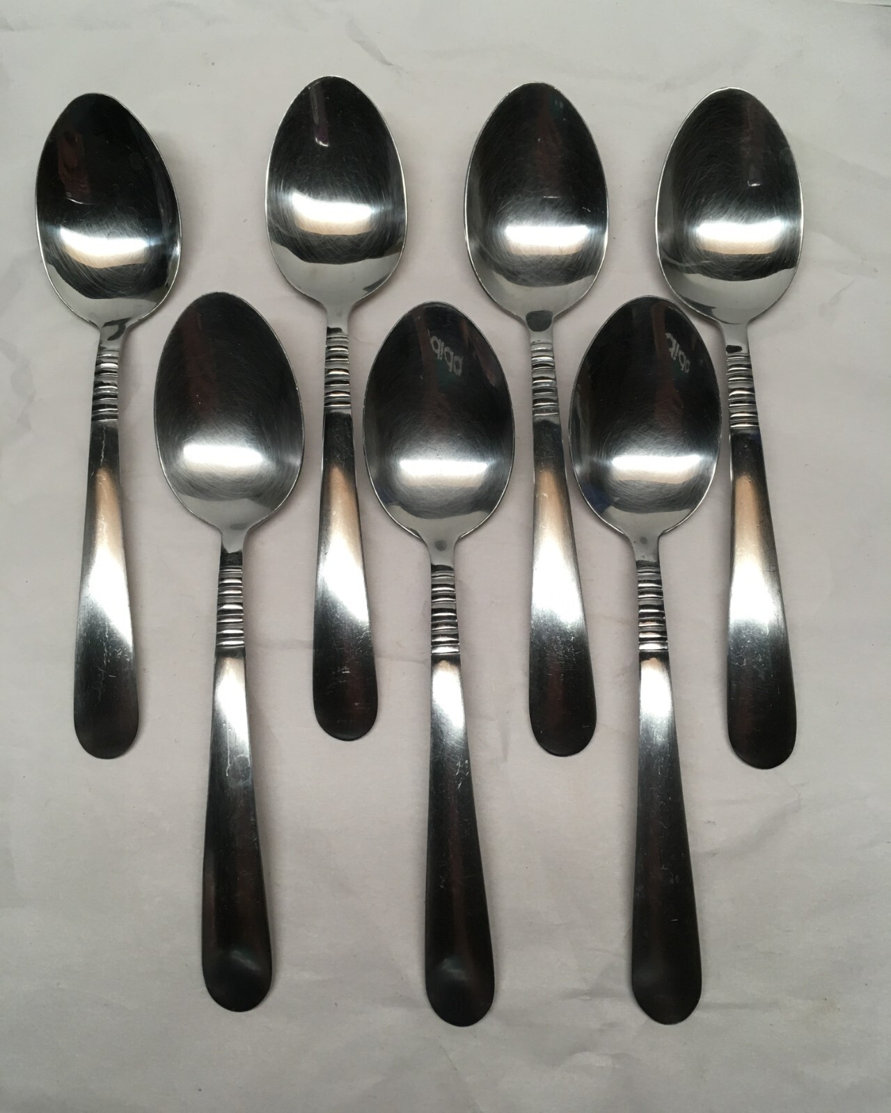 39pc International Stainless Flatware Ribbed Neck Vertical Lines China