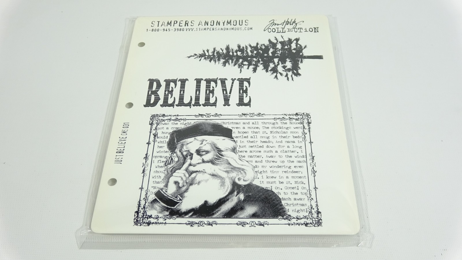 Stampers Anonymous Tim Holtz Just Believe CMS031 Christmas Rubber Stamps