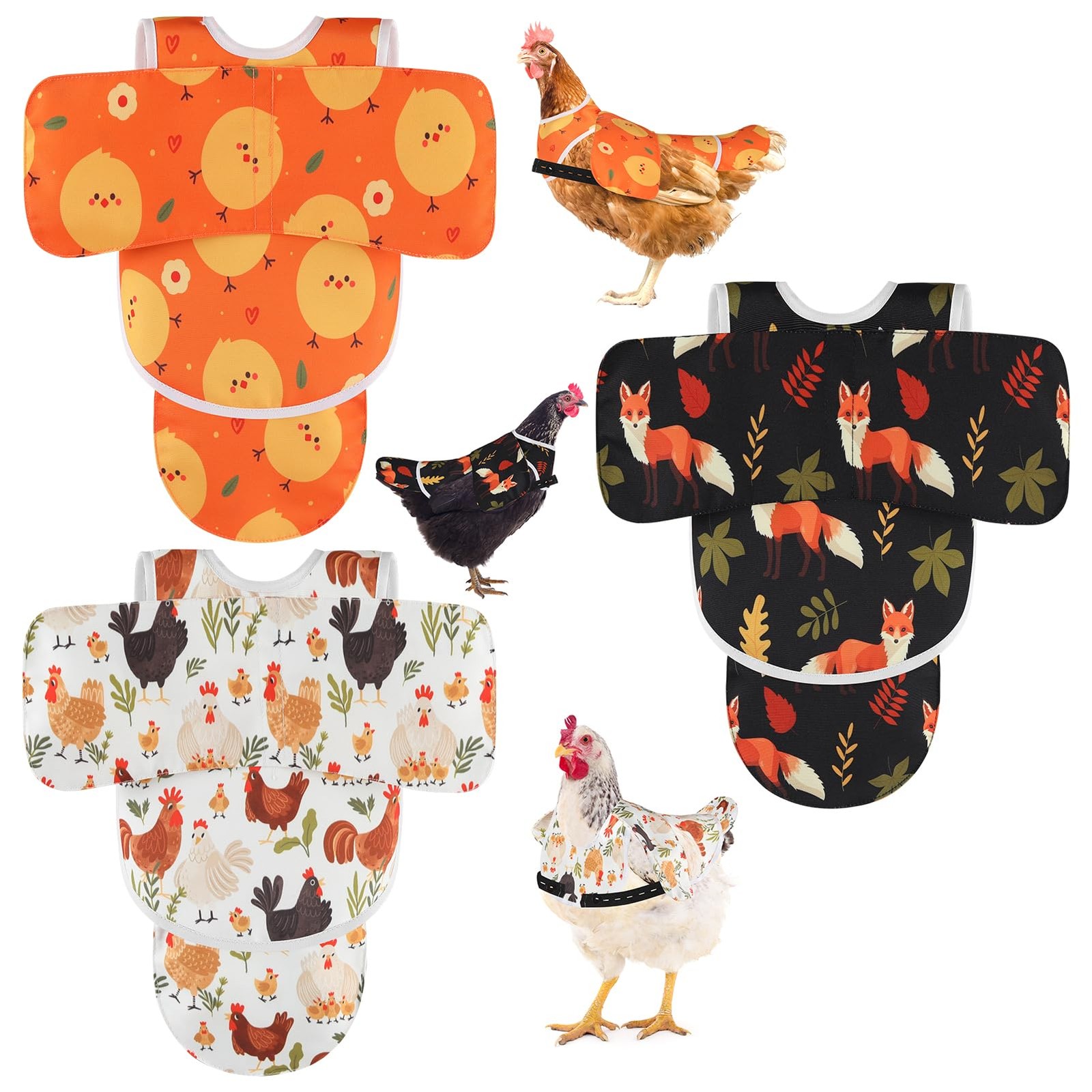 Chicken Saddle for Hens, Adjustable Anti~Pecking Vest, Feather Protection
