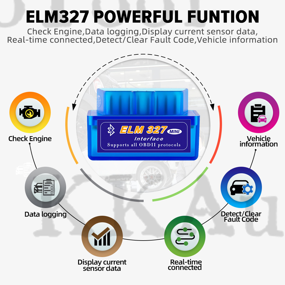 ELM327 OBD2 Code Reader Bluetooth Auto Diagnostic Tool OBDII Scanner for Android