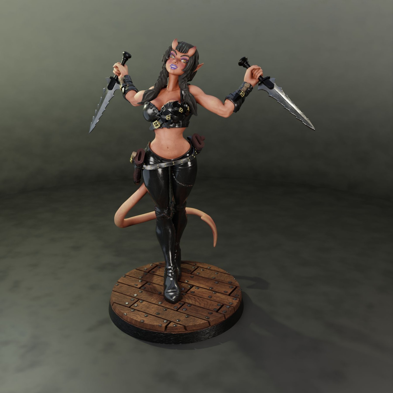 Dungeons & Dragons Playable Character - Female Tiefling Rogue, Fighter, Warrior