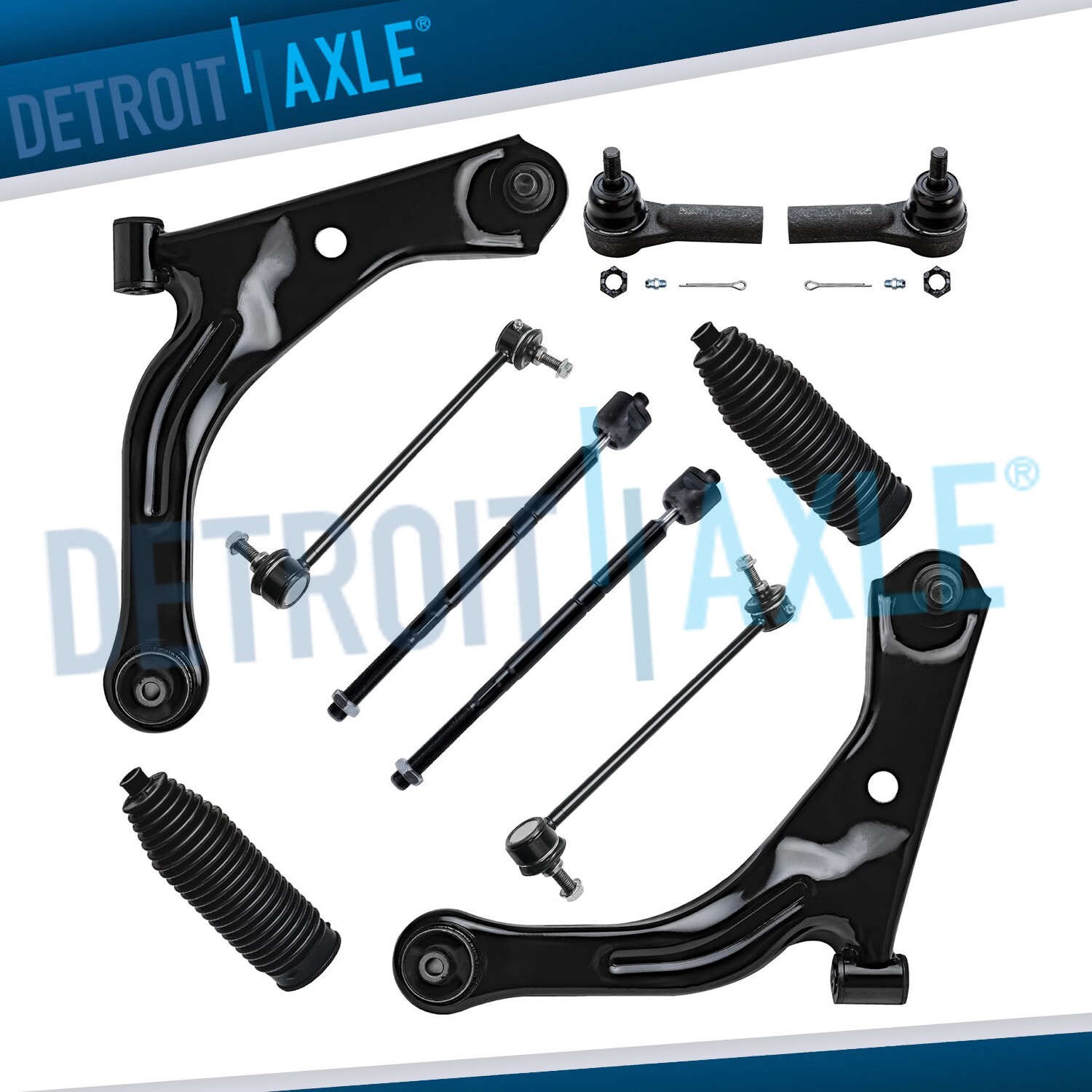 Front Lower Control Arms Kit Sway Bars Tie Rods for Ford Escape Mercury Mariner