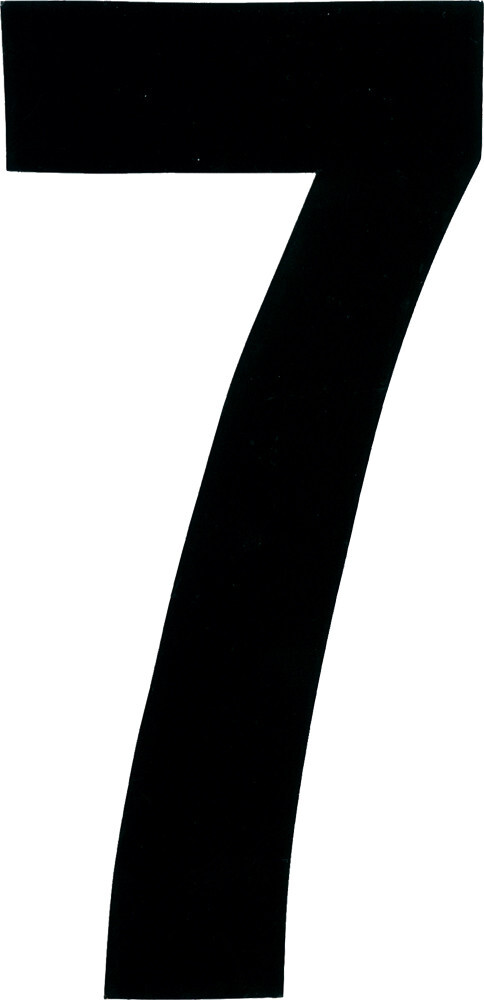 Dirt Digits Black #7 4" Competition Extreme Digit Stick-on Number 3/P K XT43B-7