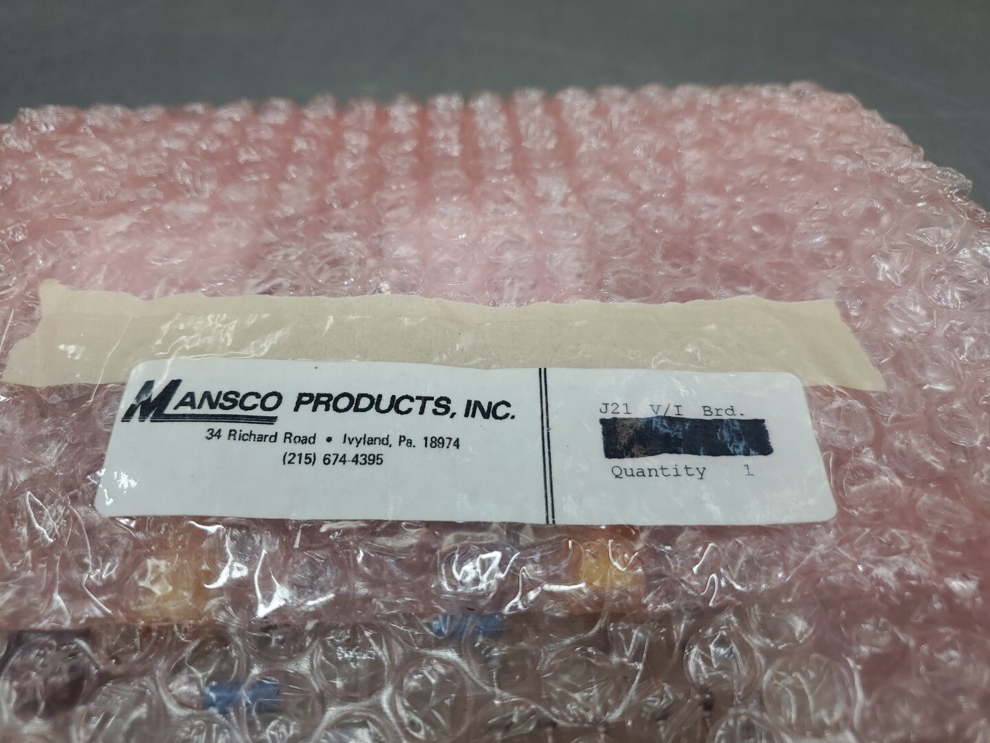 Mansco Products J21 V/I BOARD. 3D-2