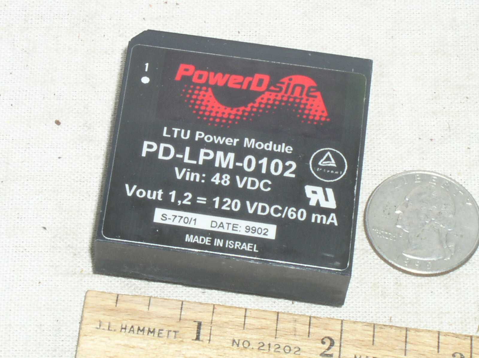 NEW POWERDSINE ISOLATED DC-DC BOOST CONVERTER 48V-120V DUAL OUTPUT BRICK USA