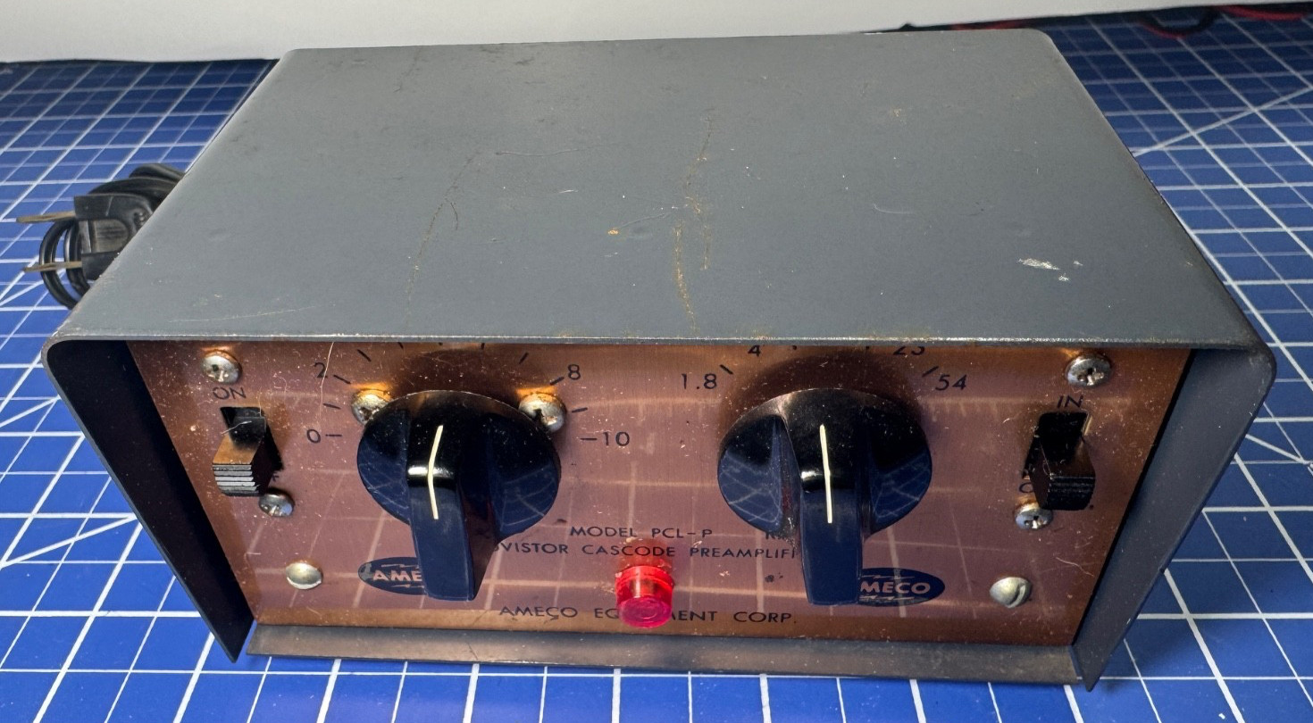 Ameco Model PCL-P Nuvistor Cascade Preamplifier (power tested)