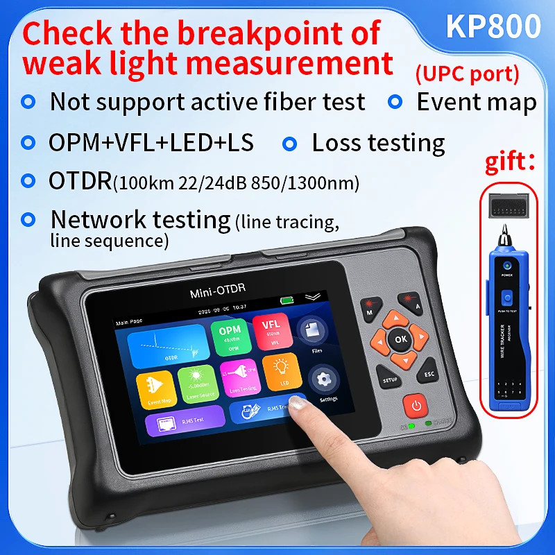 KP800 850/1300nm Multimodal Optical Time Domain Reflectometer 100KM Fiber Optic