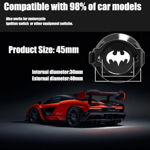 Push Start Button Cover,Car Engine Push to Start Accessories,Car Black-Bat