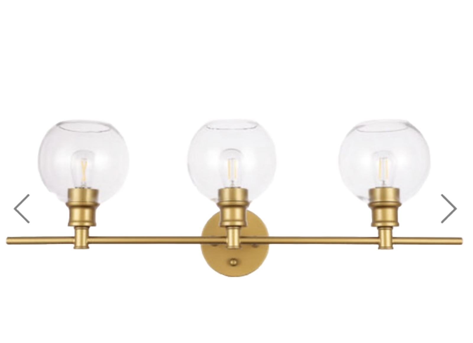 Collier 3 light Brass and Clear glass Wall sconce New (one day Handling!)