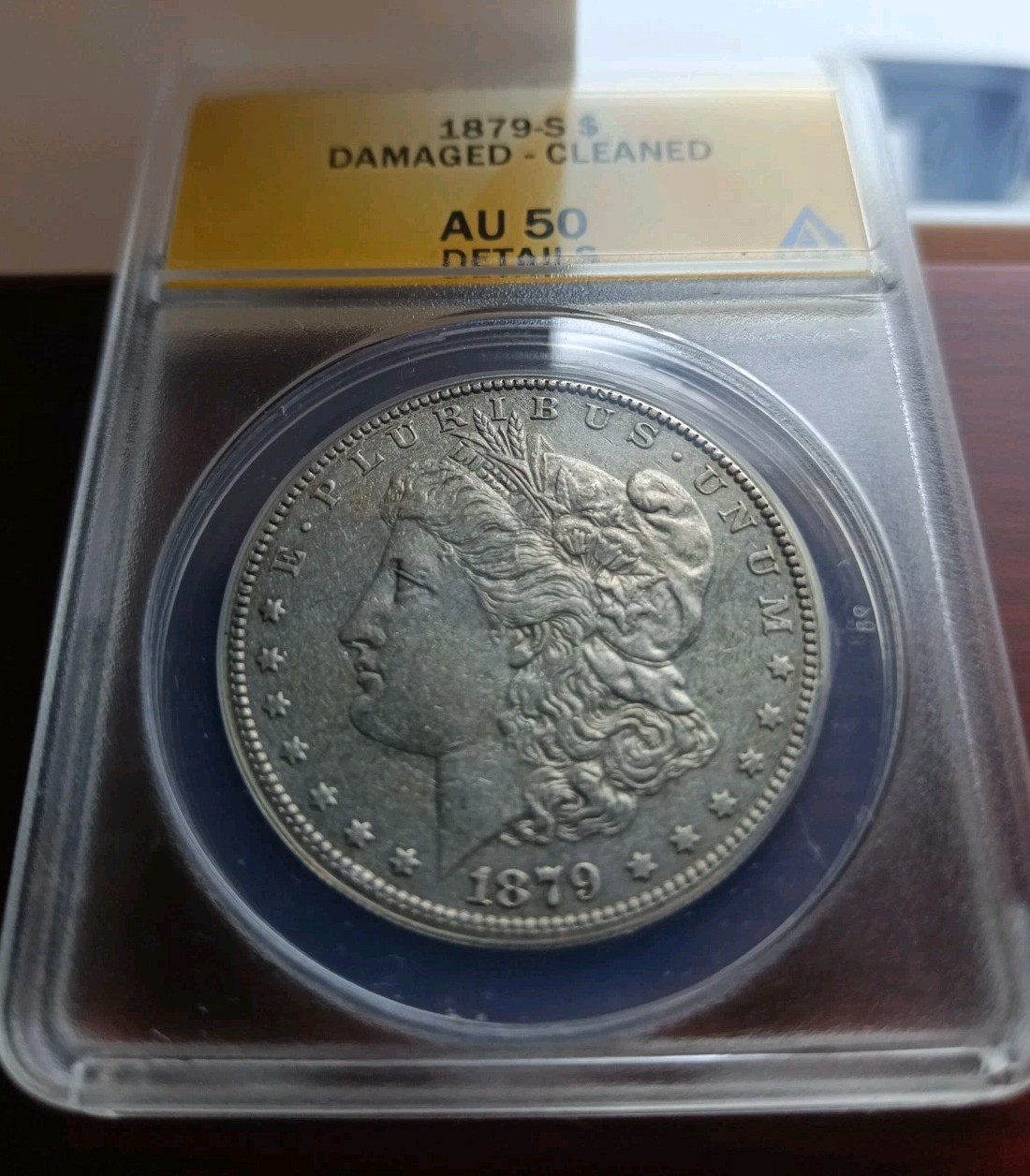 1879-S $1 ANACS AU 50 Details Morgan Silver Dollar - Free Shipping