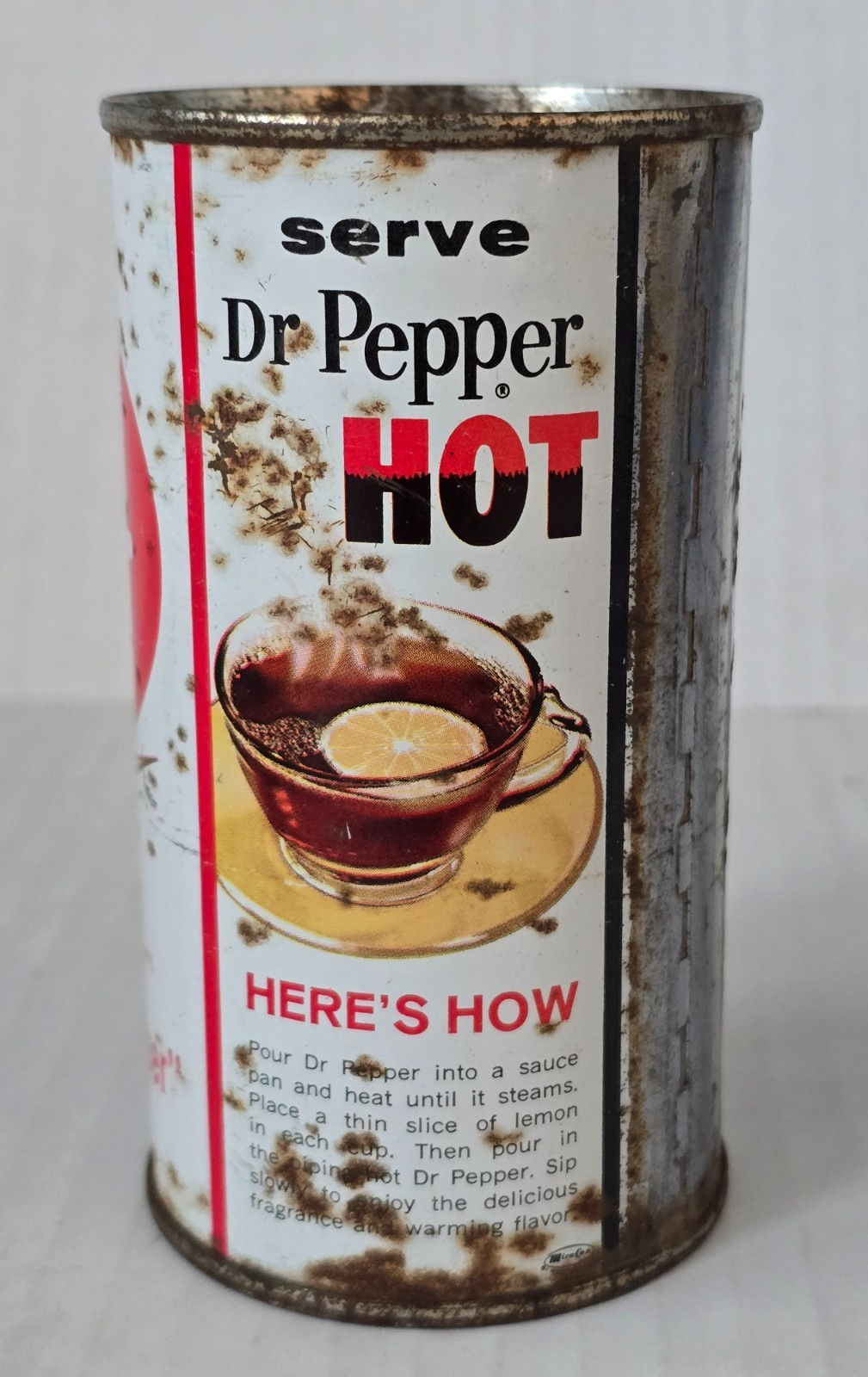 Vintage 1965 Dr Pepper Chevron Soda Can Pull Tab
