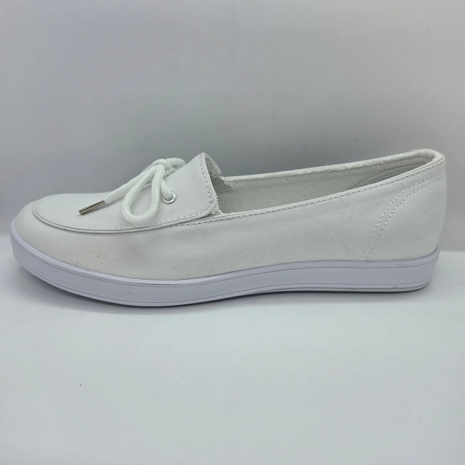 Grasshoppers Purefit Comfort White Canvas Slip On Sneakers EF21875 Womens 8W