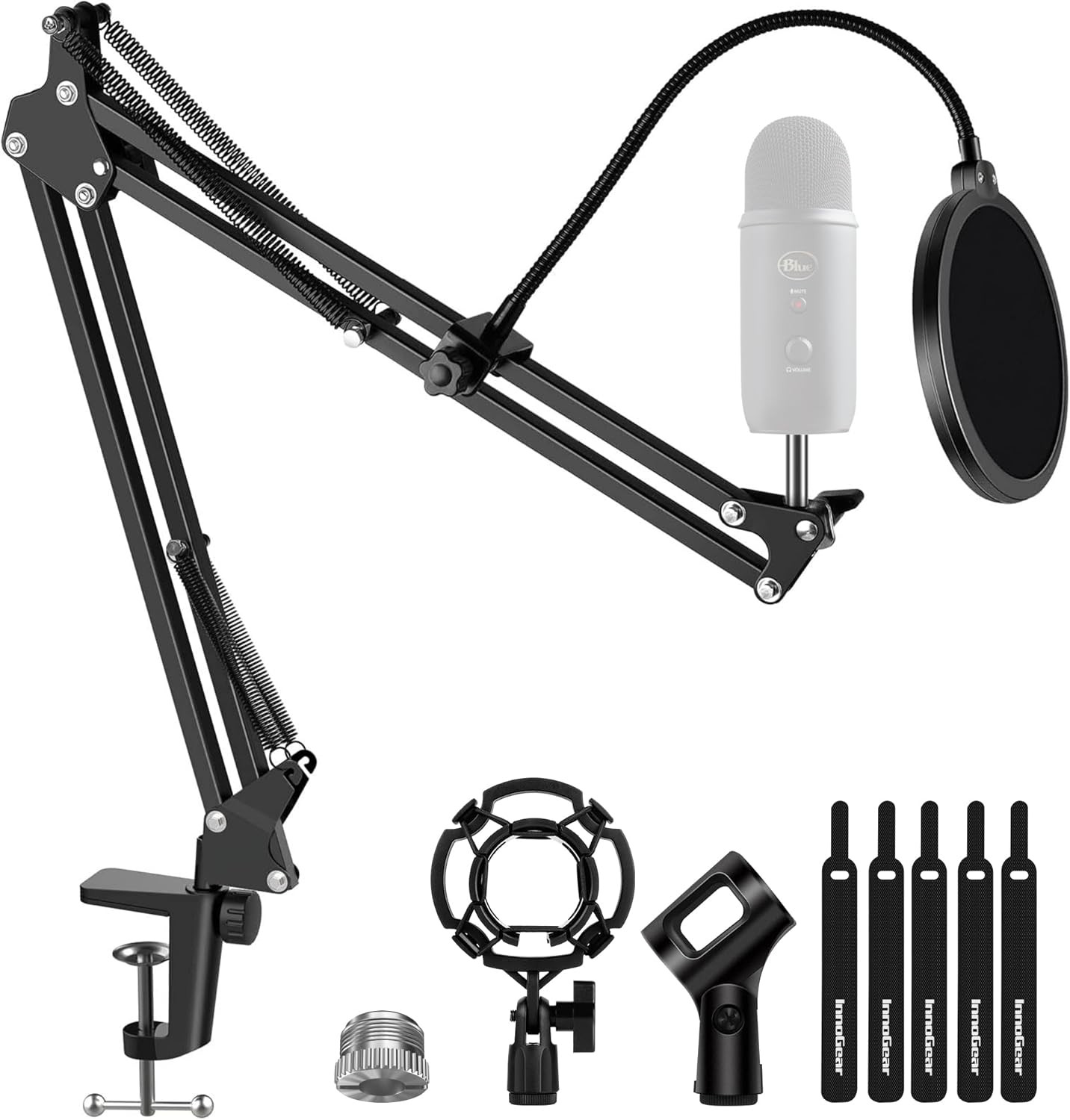 Innogear Microphone Stand Mic Boom Arm for Blue Yeti Hyperx Quadcast S Solocast