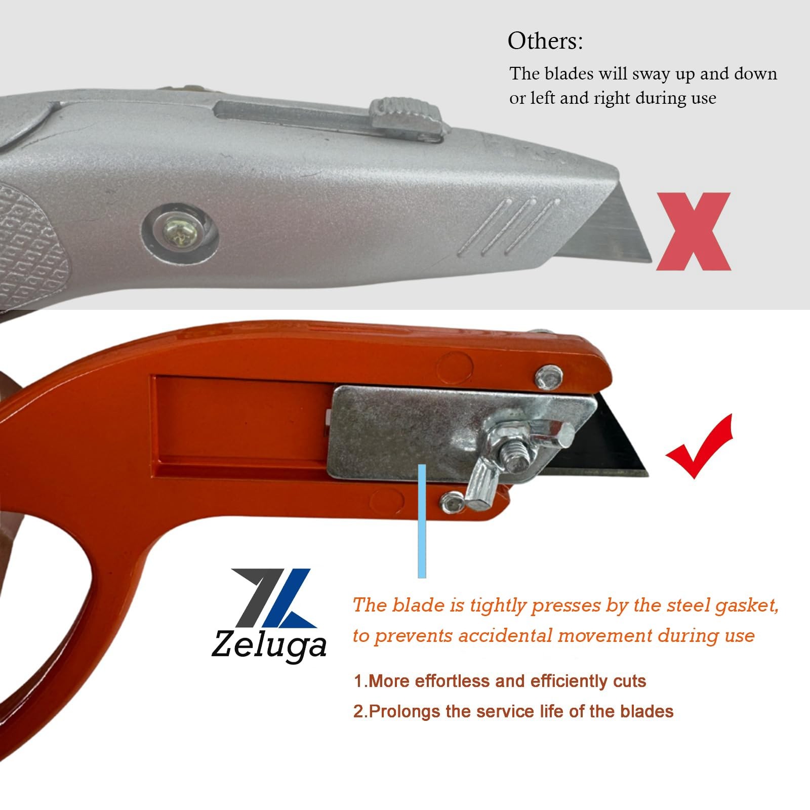 19537 Angle Utility Knife Secure Locking & Integrated Blade Storage Roofing Knif