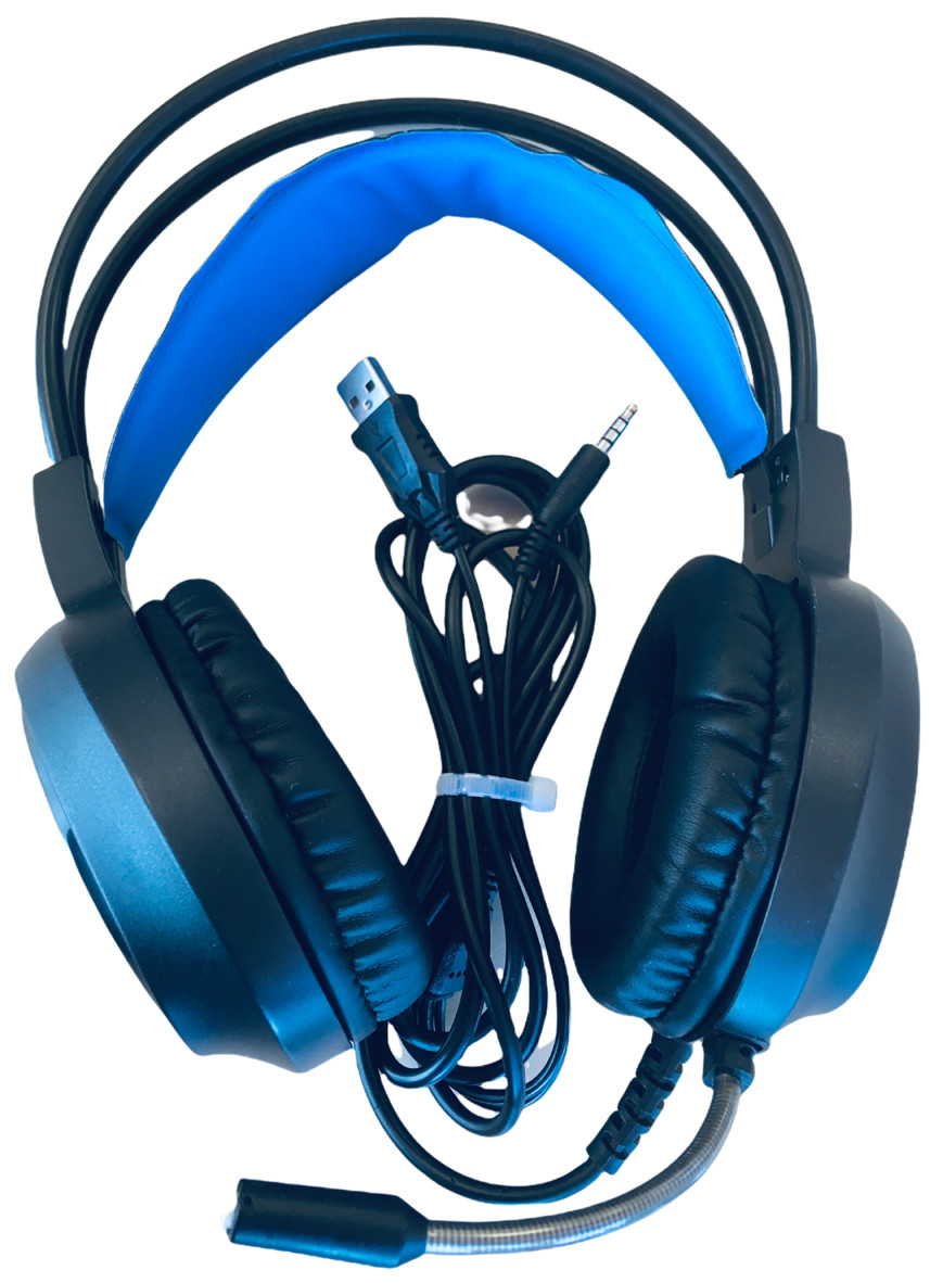 XBox Phenom Gaming Headset MIC-H014G LED Wired Boom Mic Blue Over Ear Tested