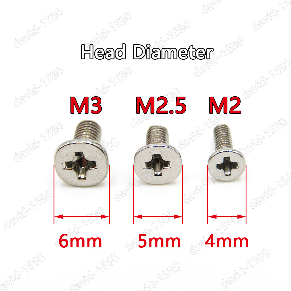 M2 M2.5 M3 M4 Silver Phillips Wafer Flat Head Machine Screw Laptop Notebook Bolt