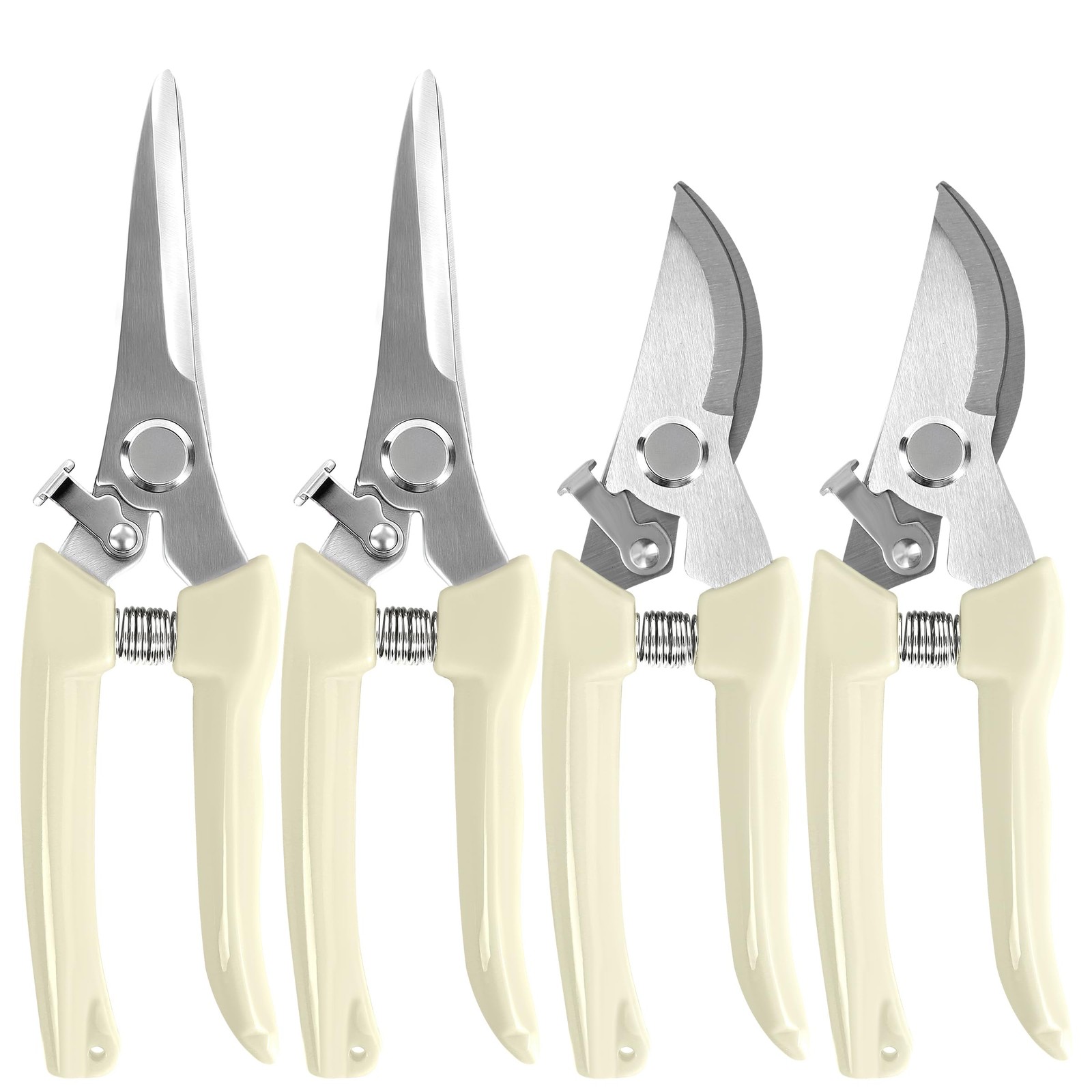 EWPJDK 4 Pack Garden Shears, Stainless Steel Shears Gardening Tools, White