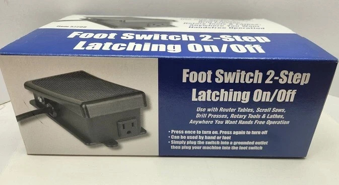 Power Maintained Foot Switch for hands free operation of power tools ON or OFF