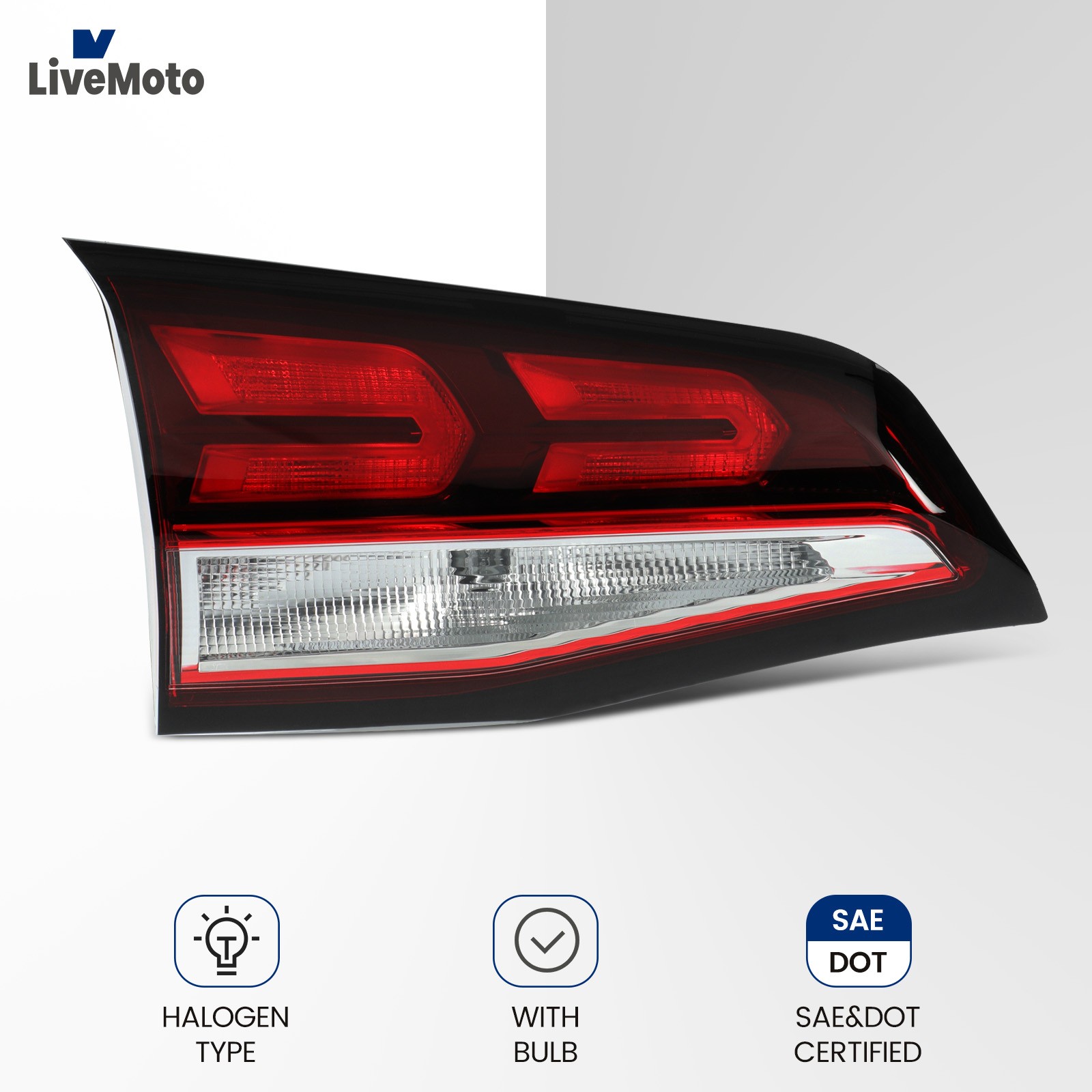 Halogen Tail Light Inner For 2022-2024 Chevy Equinox w/ Bulbs Left Driver Side