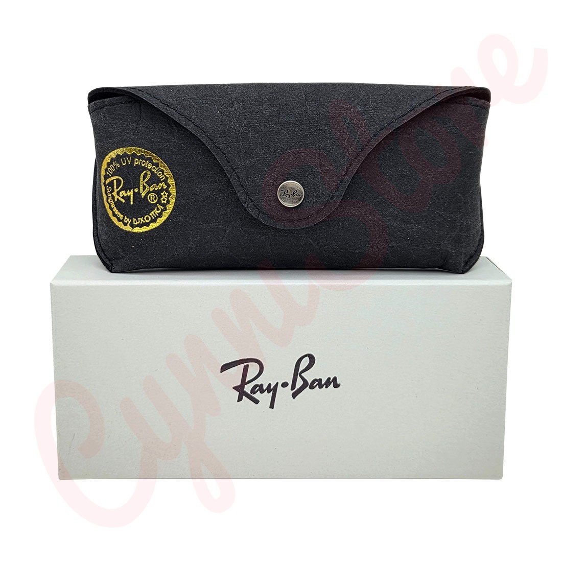 Ray Ban Special Edition Rugged Black Soft Leather Sunglasses Case w/ Cloth & Box