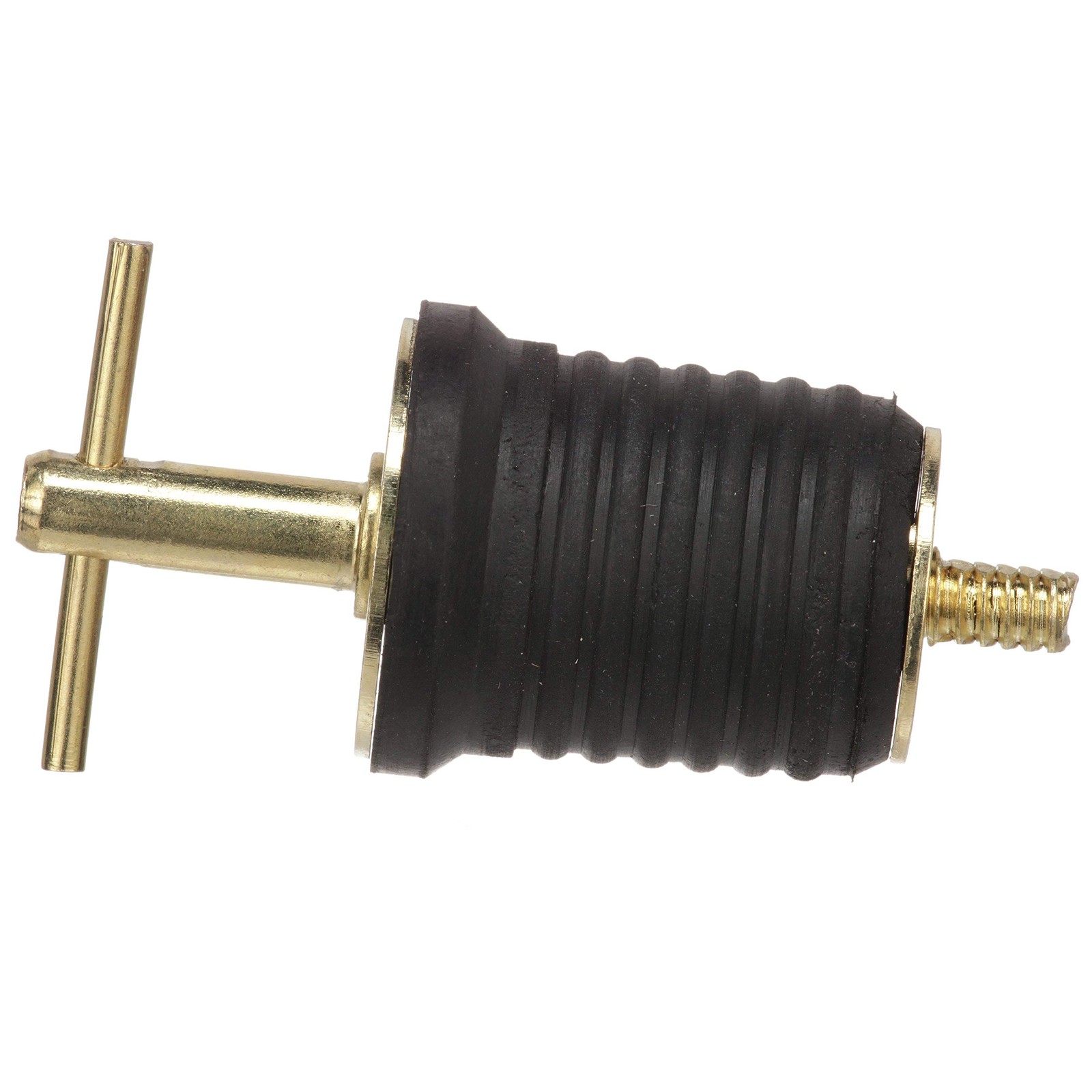T Handle Drain Plug for 1 Inch Diameter Drains Locks in Place Brass Plated