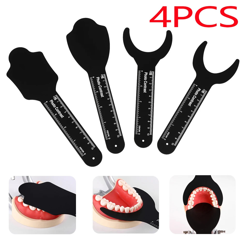 4Pcs/Set Dental Photo Contrast Black Background Board Autoclavable  Dental Contr