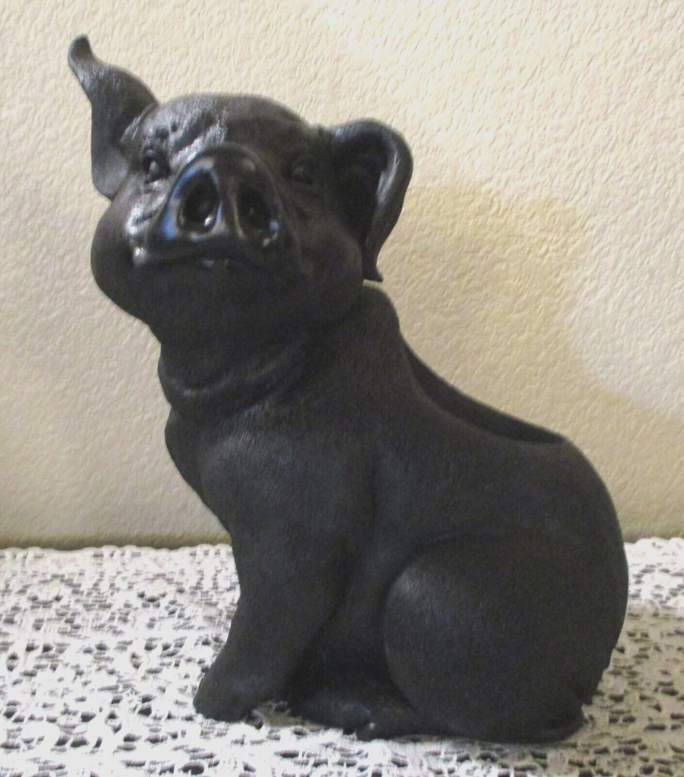 Large Black Country Pig Planter 10-1/2"