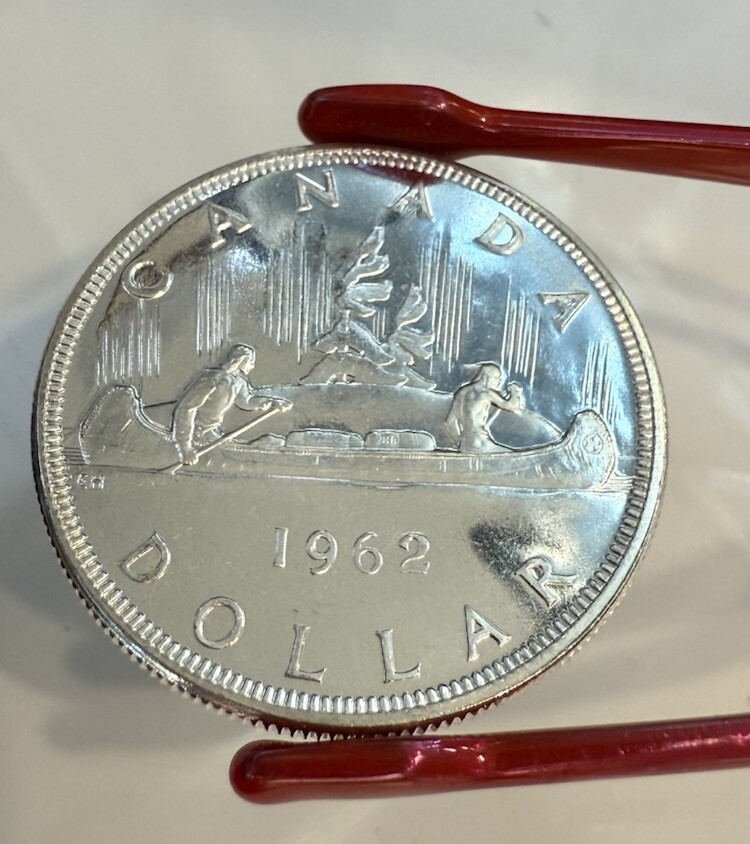1962 Canadian Silver Dollar Coin 80% $1