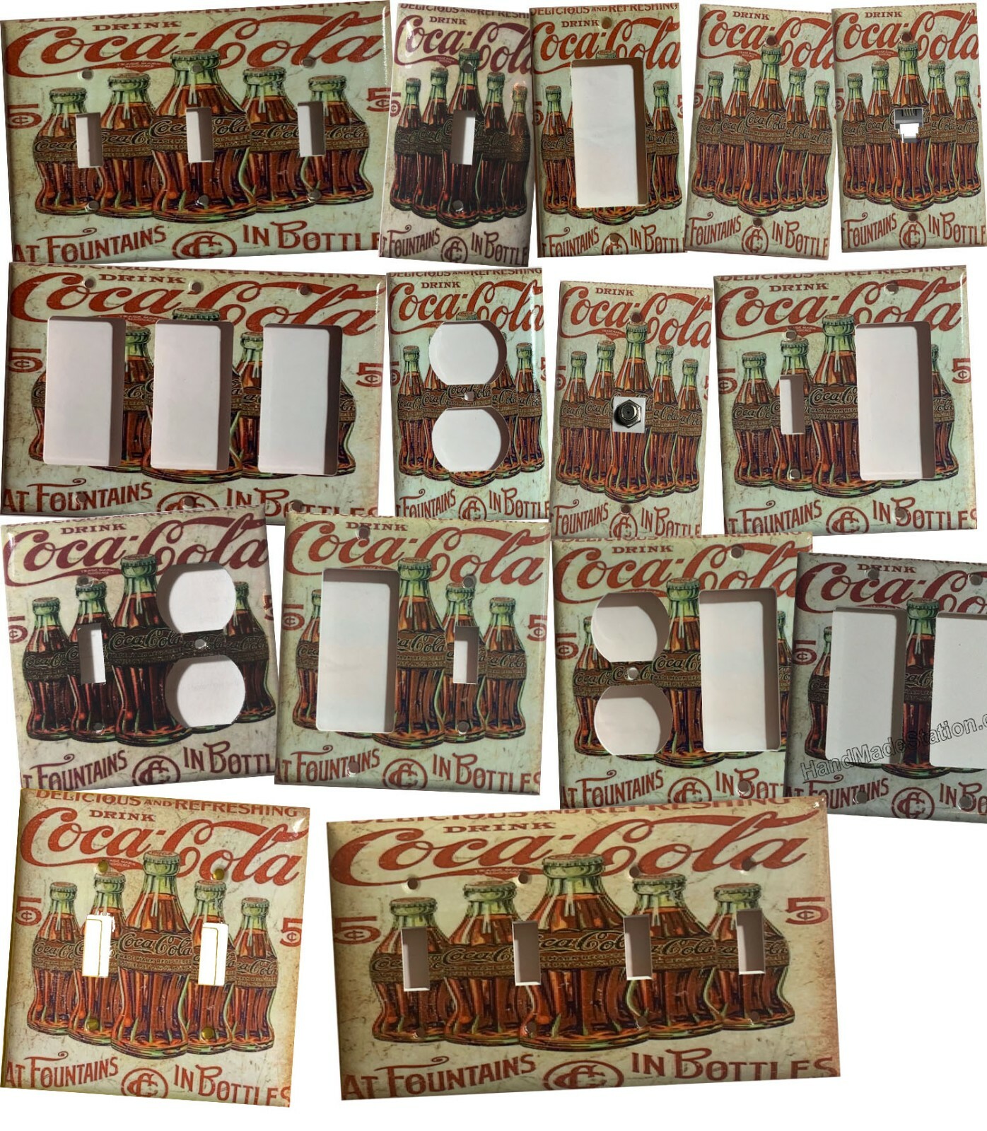 5 Cents Coke Bottles Old Poster Light Switch Outlet Wall Cover Plate Home Decor