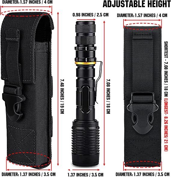Tactical Pouch Flashlight Holster Duty Torch Case Military Backpack Tools Bag