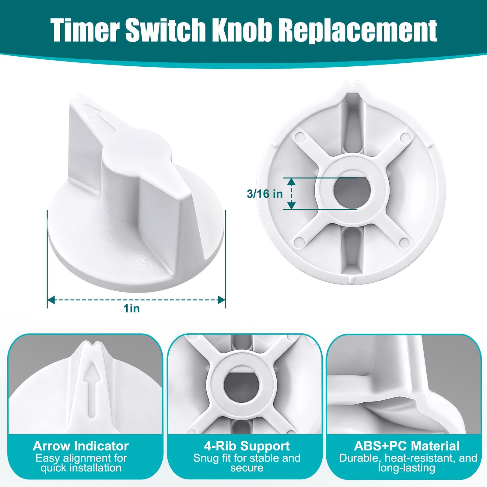 HappyAlley 4 Pack Timer Knob Replacement Compatible with 146MT574 Timer...