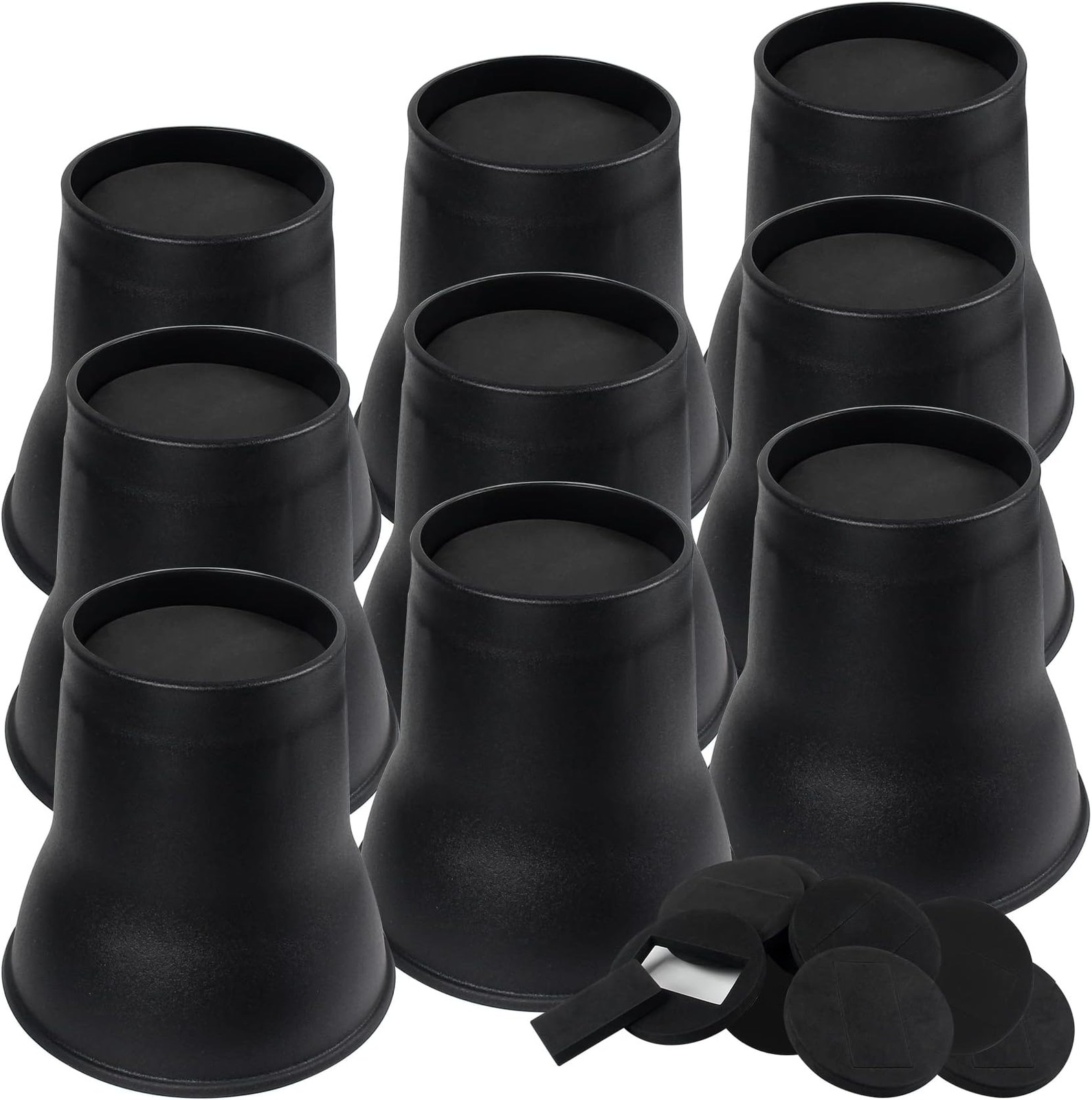 DEDU Bed Risers 6 Inch Heavy Duty 9 Pack, Furniture Risers with Caster Pads S...