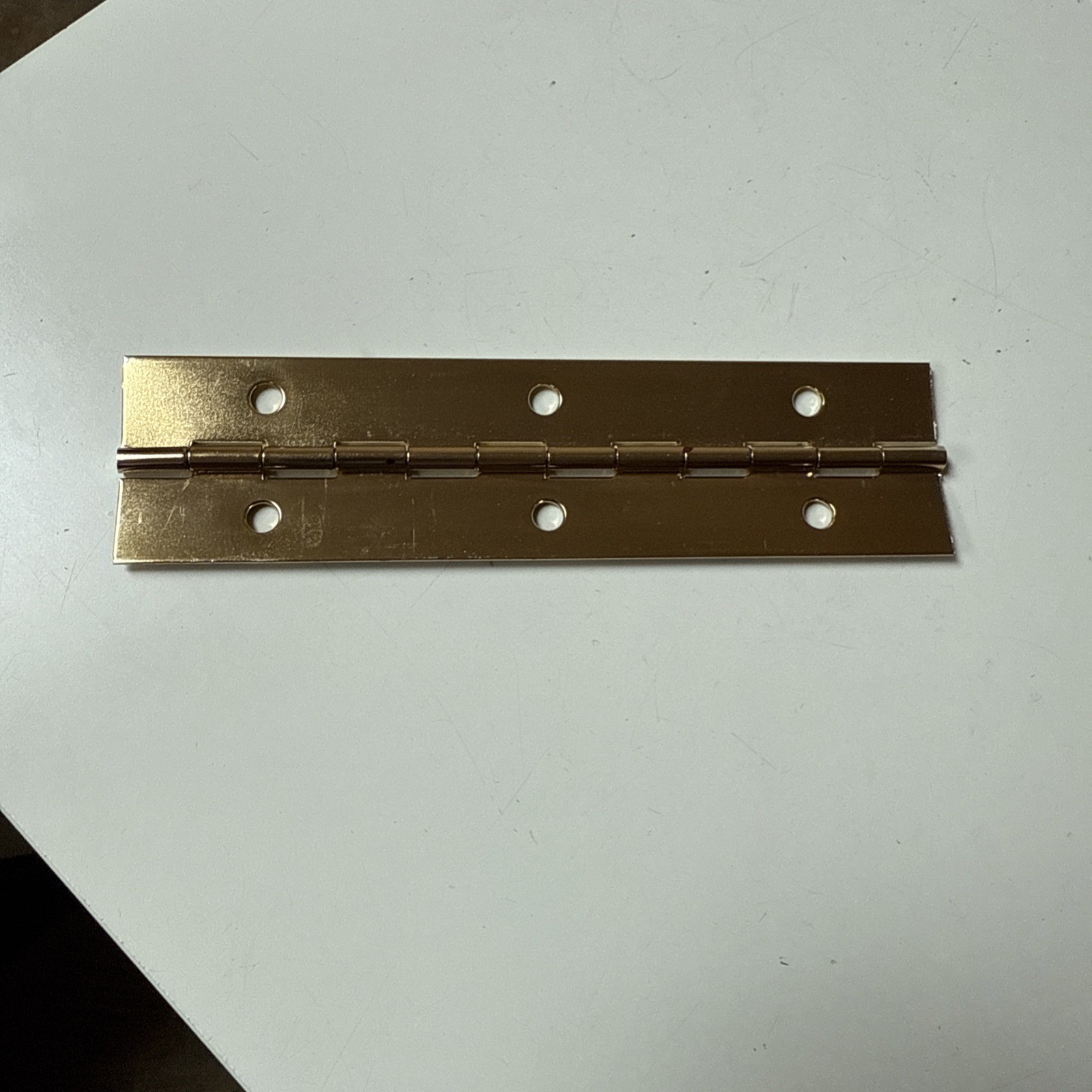 Continuous Hinge  Brass Plated  1-1/2" x 6” Piano Lid Chest Box hinge